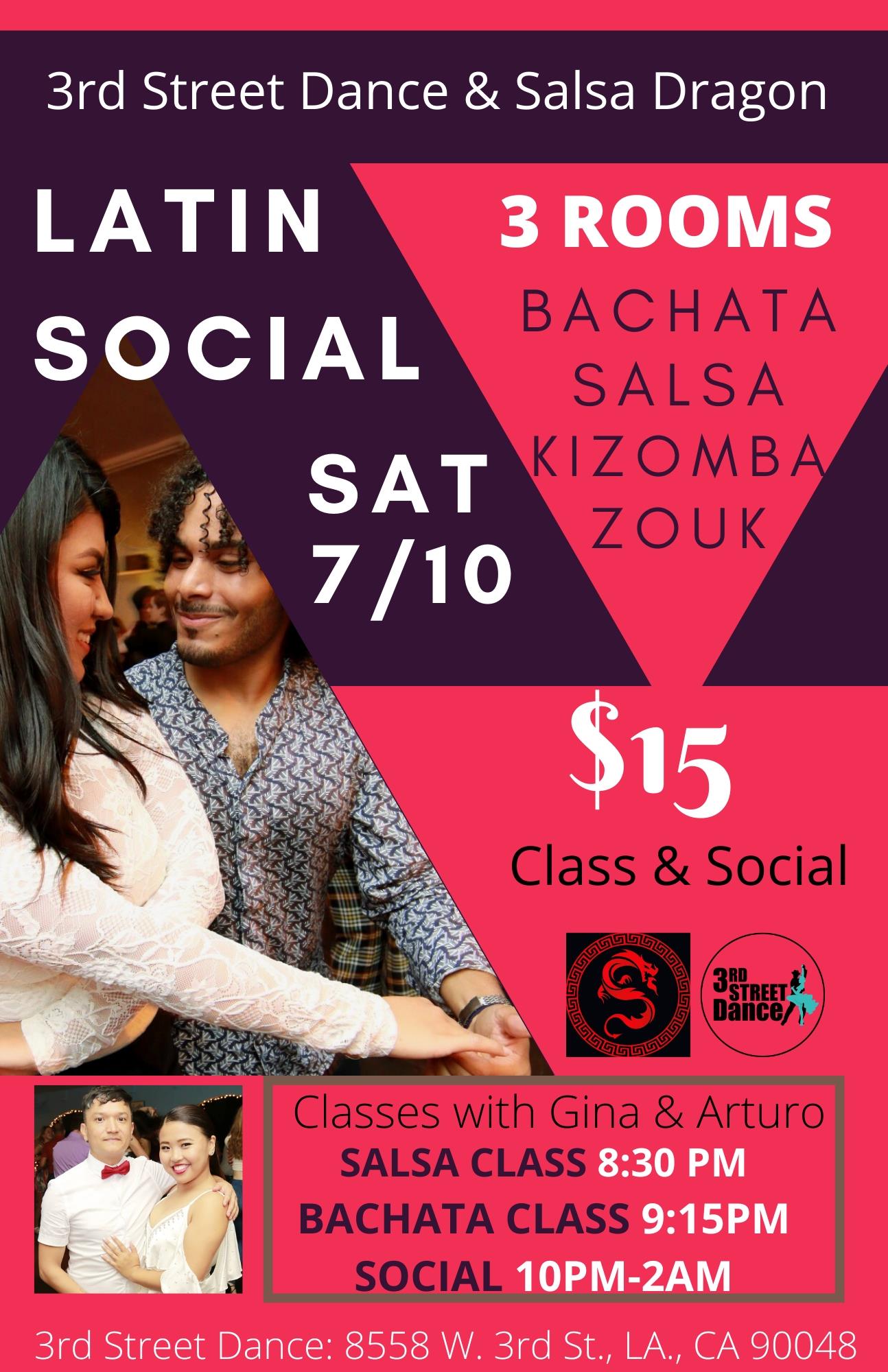 3rd Street Dance Latin Social: Saturday, July 10th!