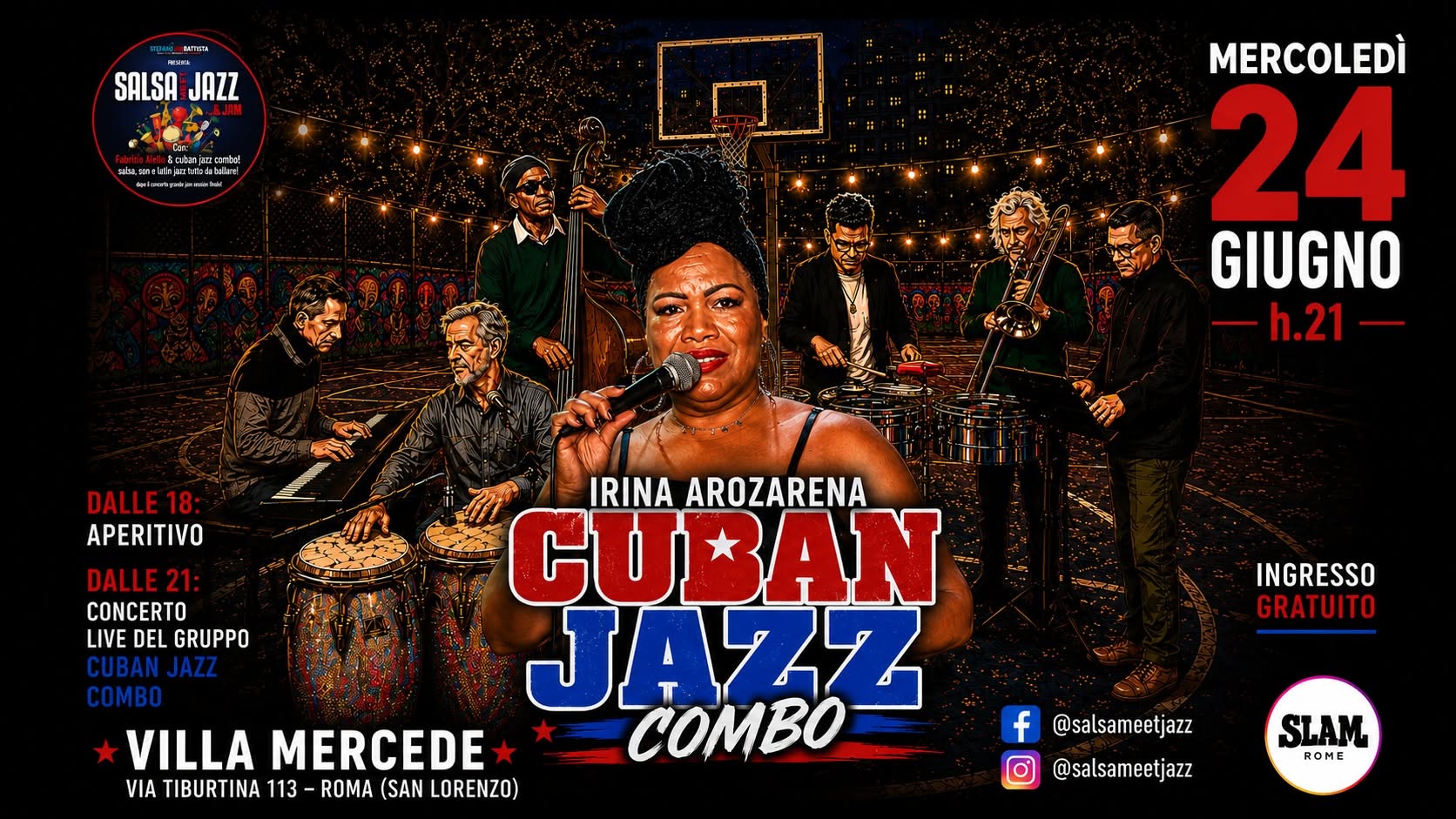 Cuban Jazz Combo live at Villa Mercede Roma - Slam (San Lorenzo Arti & Musica)