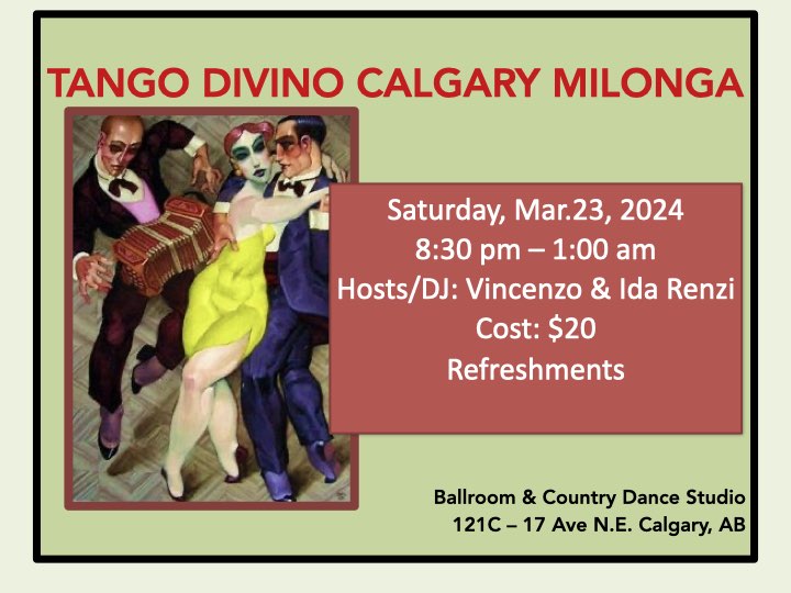 Tango Divino Calgary Milonga
