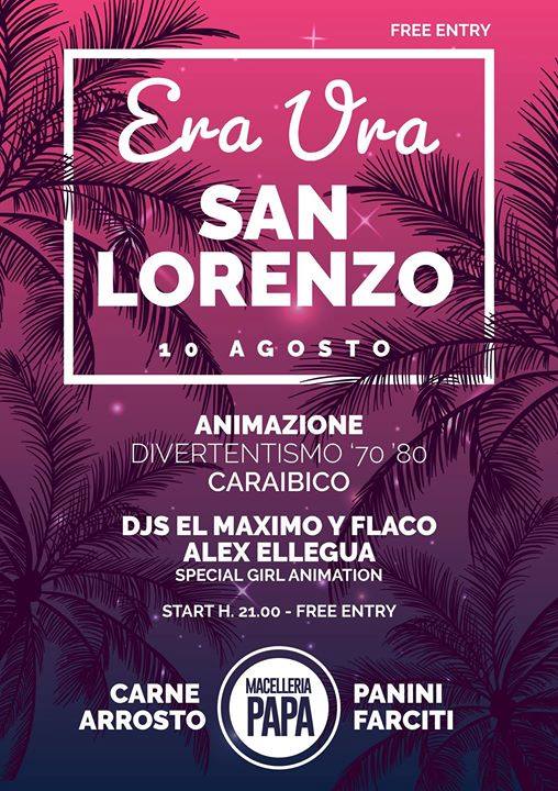 San Lorenzo con 2 piste Latino e Disco con servizio braceria