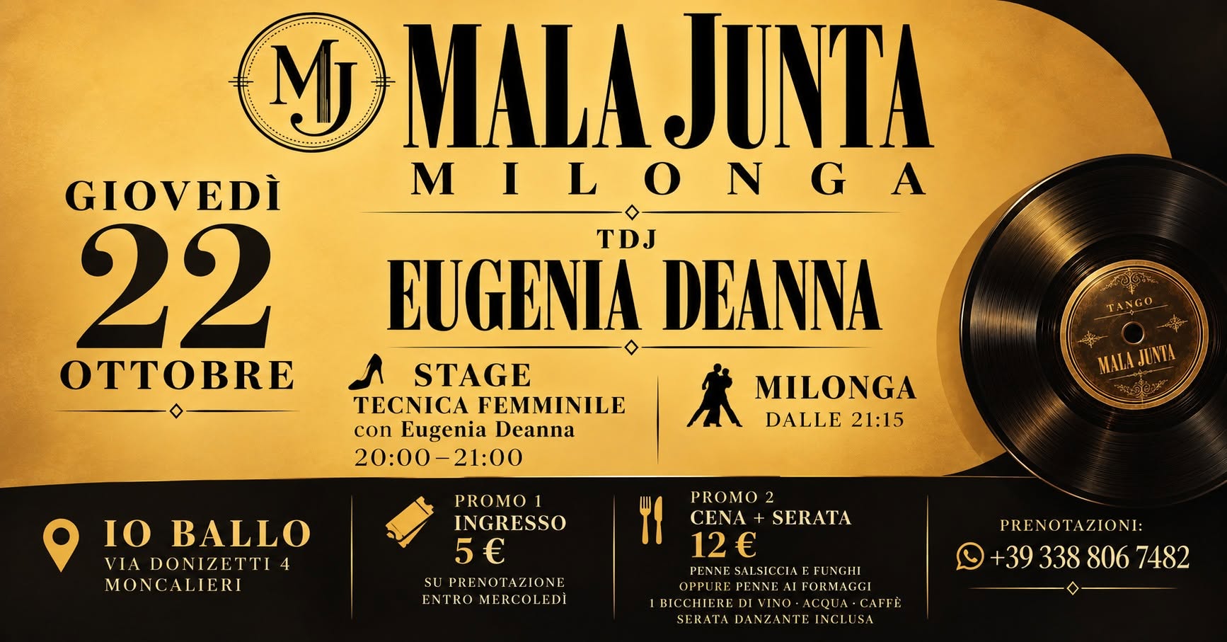 Milonga Mala Junta a Torino - Moncalieri Ogni Giovedi