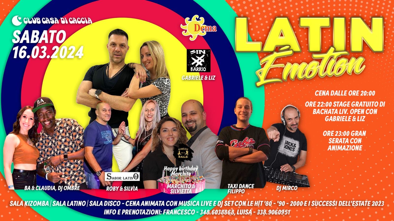 LATIN ÈMOTION SABATO 16 MARZO 2024