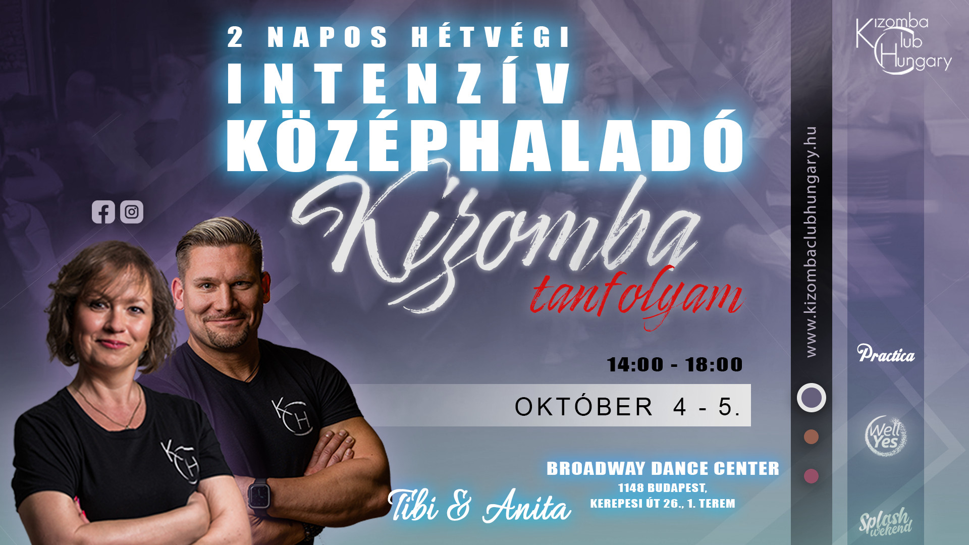 Hétvégi intenzív középhaladó Kizomba tanfolyam (KCH) - Tibi&Anita