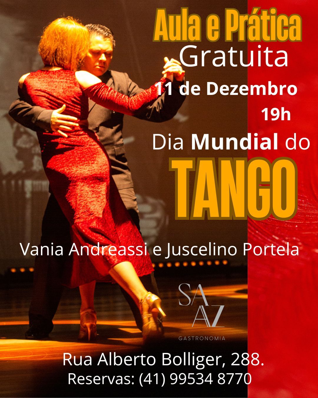 Aula e Prática de Tango Gratuito 11 de Dezembro 2025