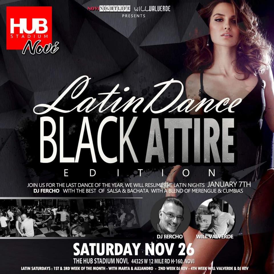Latin Dance, Black Attire Edition “The Hub Stadium Novi”