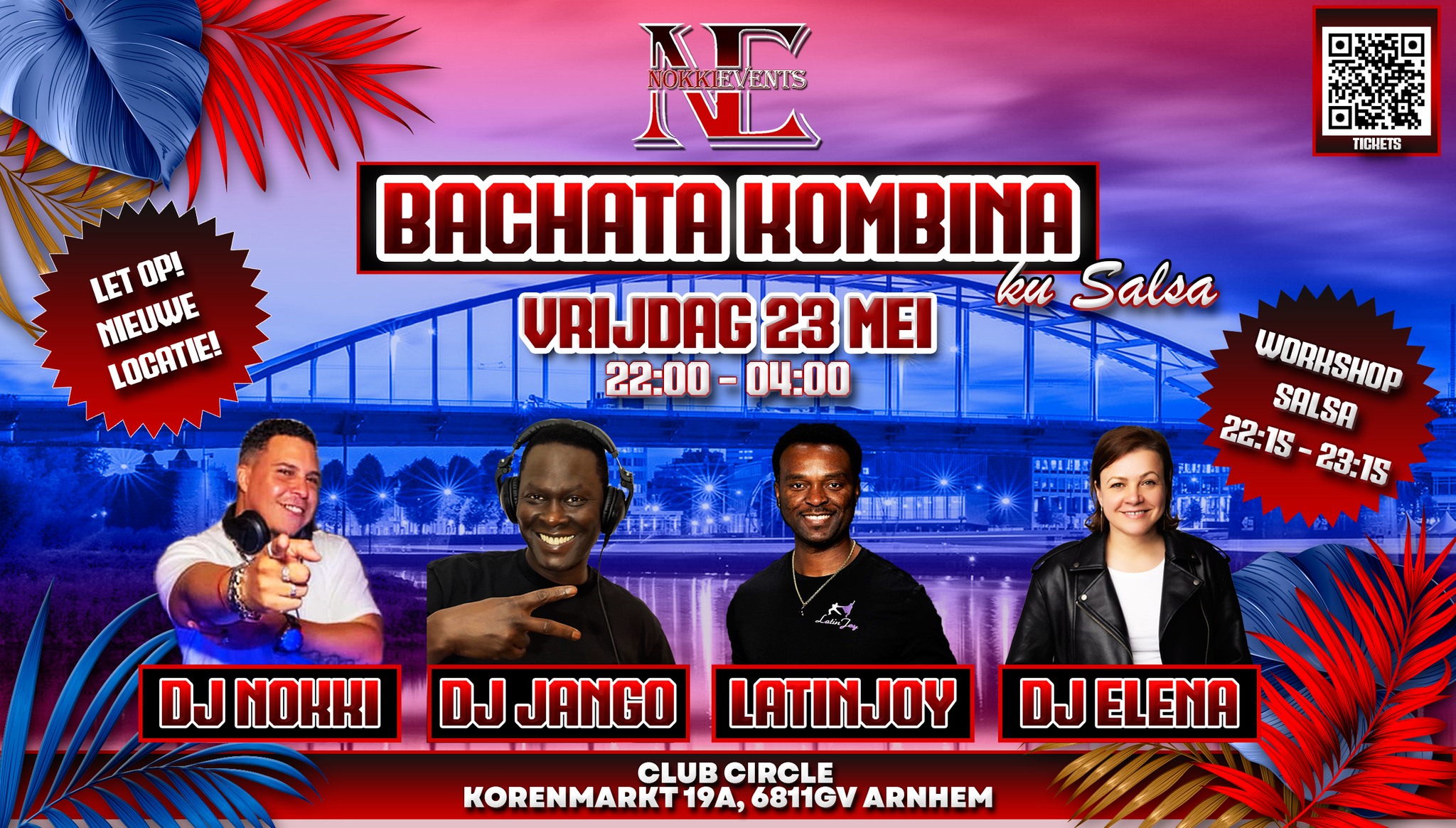 Vrijdag 23 mei - NokkiEvents - Bachata Kombina ku Salsa incl workshop Salsa in Arnhem
