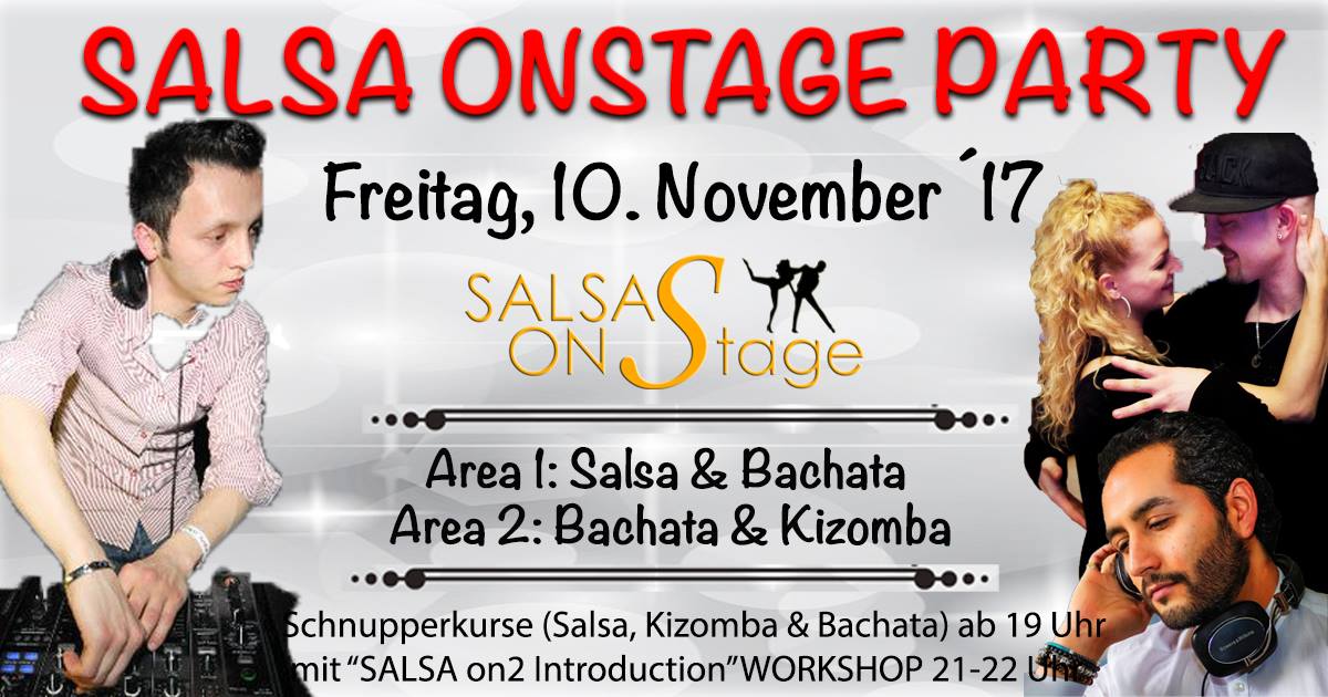 Salsa OnStage Party mit 2 Dancefloors & Workshop
