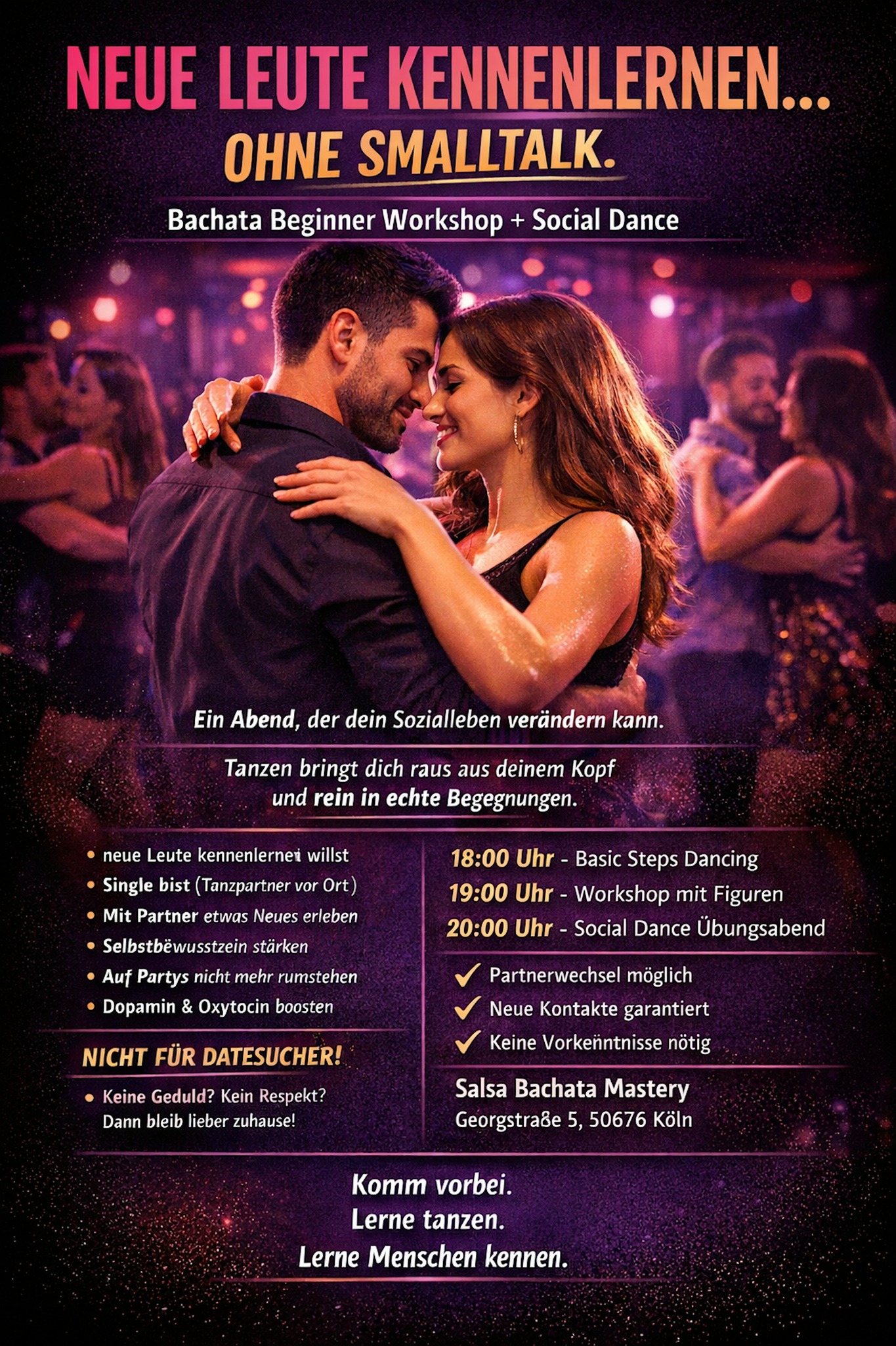 Single & Paar Event Köln Gemeinsamer Tanzabend mit Workshop & Social
