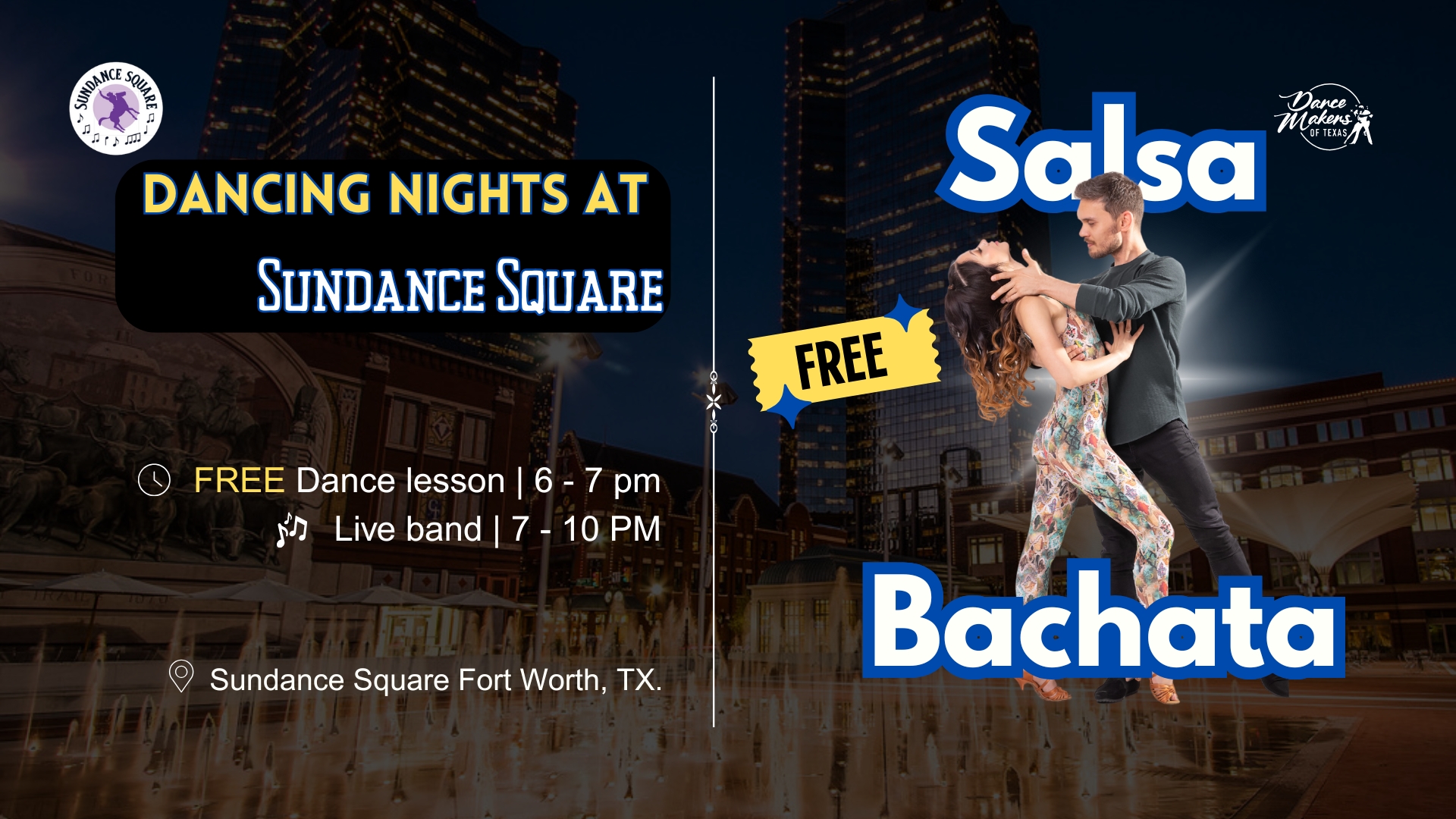 FREE Salsa & Bachata Lesson + Live Band by DanceMakers of Texas