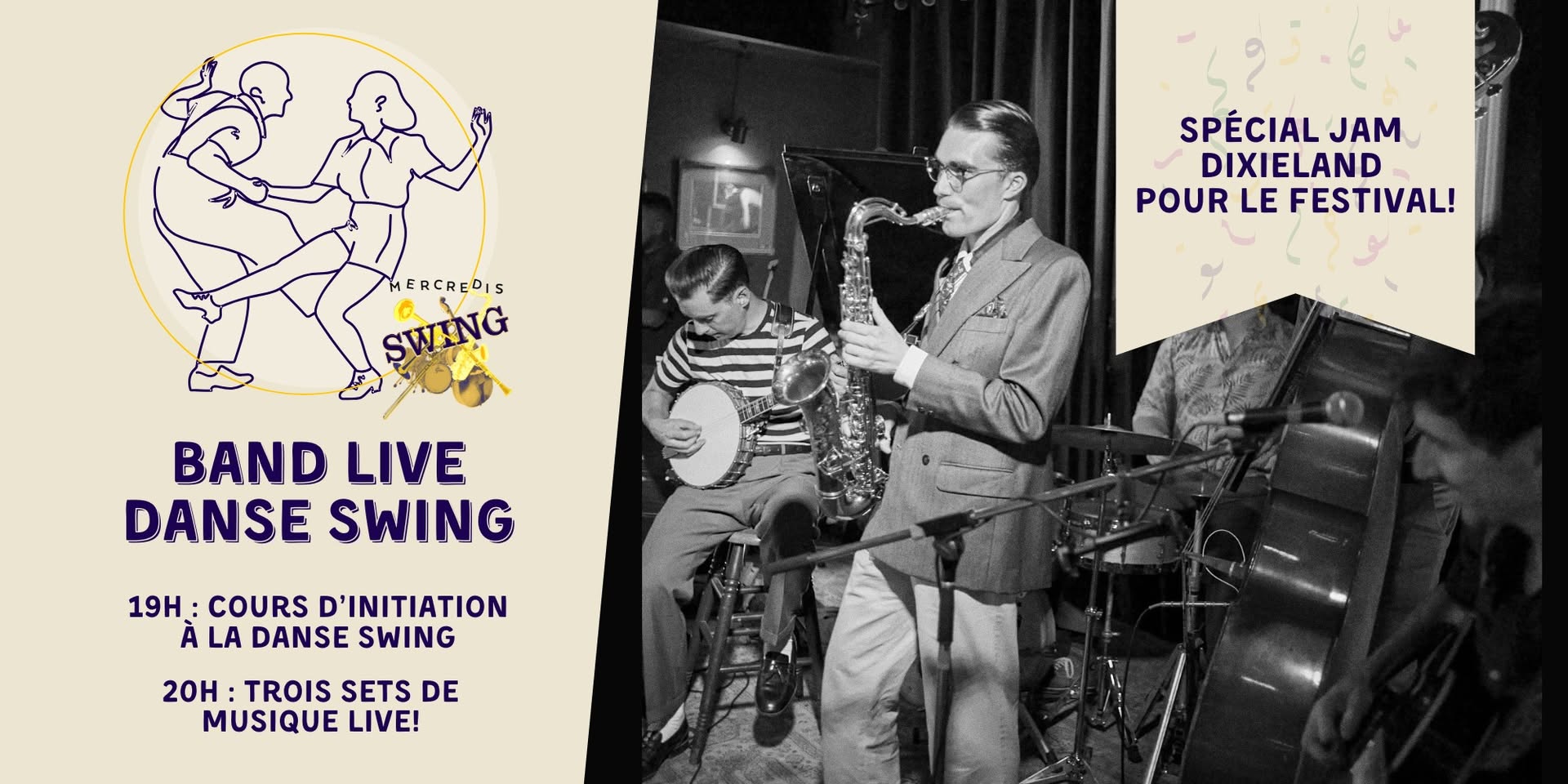 Jam de jazz aux Mercredis Swing avec Tommy Daudlin et son orchestre! (juillet)