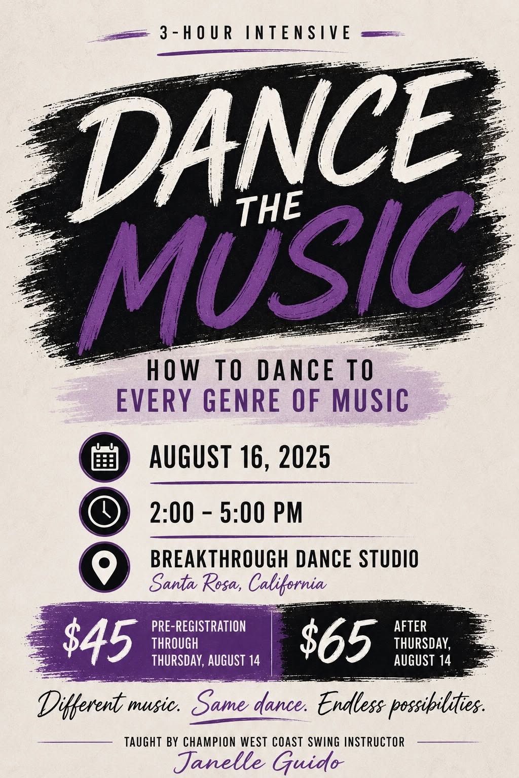 Dance to the music 🎶 Intensive
