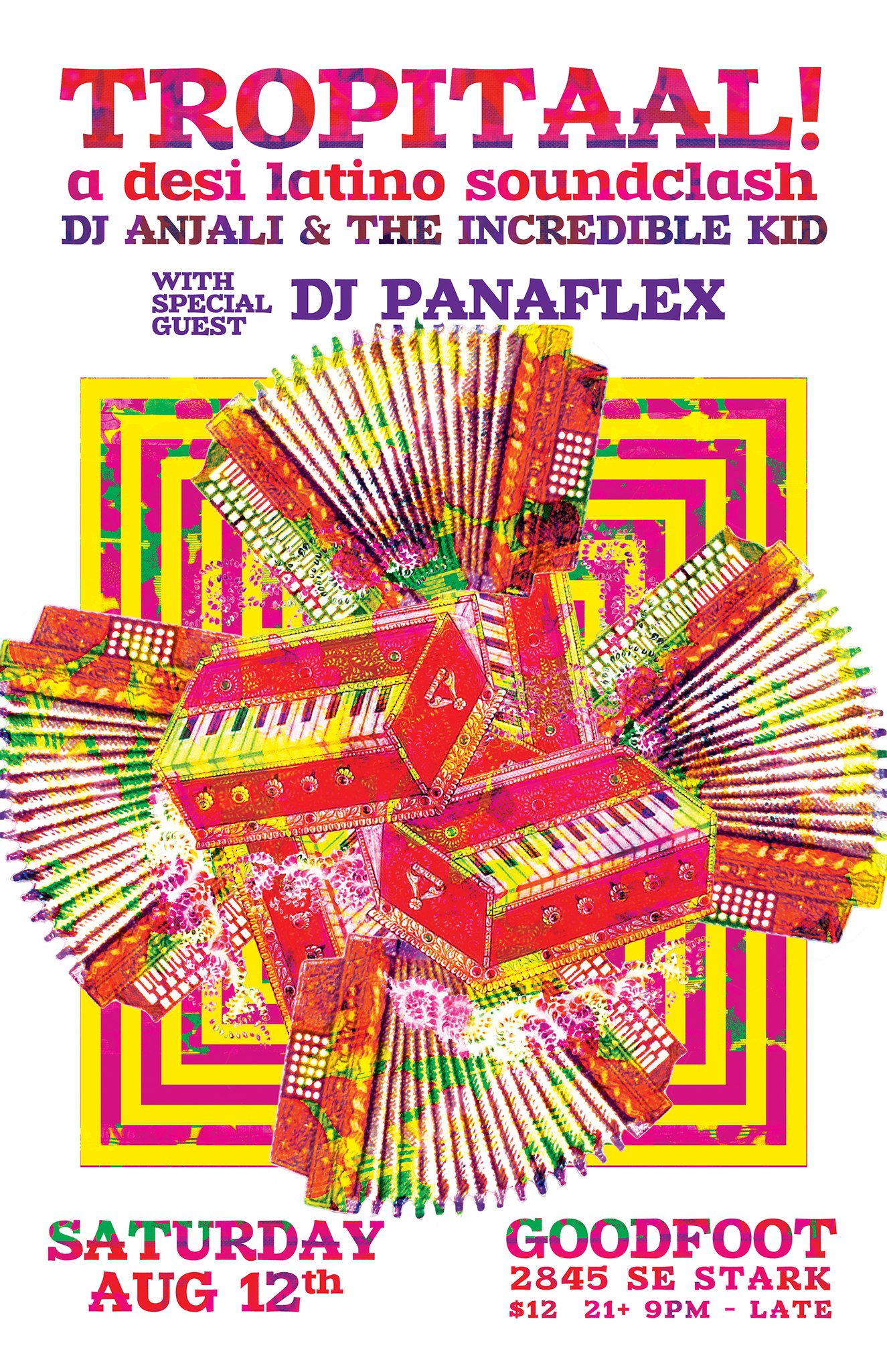 Tropitaal Desi Latino Soundclash: DJ Anjali, The Incredible Kid, DJ Panaflex