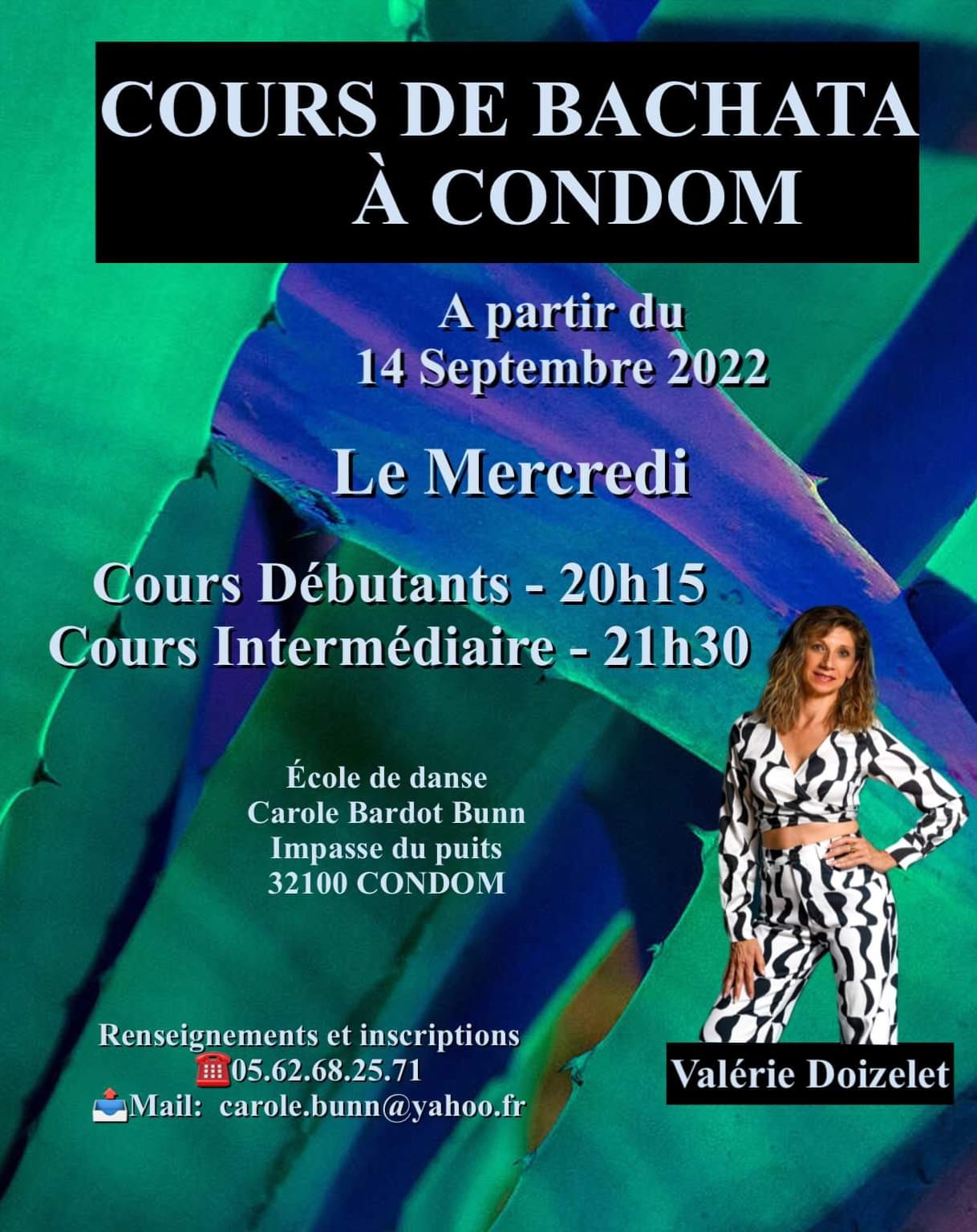 COURS DE BACHATA À CONDOM École Carole Bardot Bunn