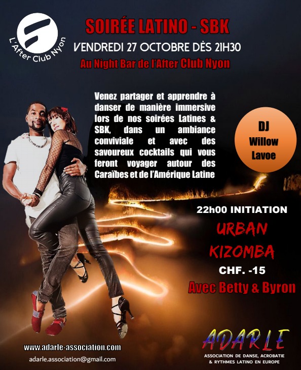 Soirée Latino - SBK avec Initiation Urban Kizomba & Dj Willow