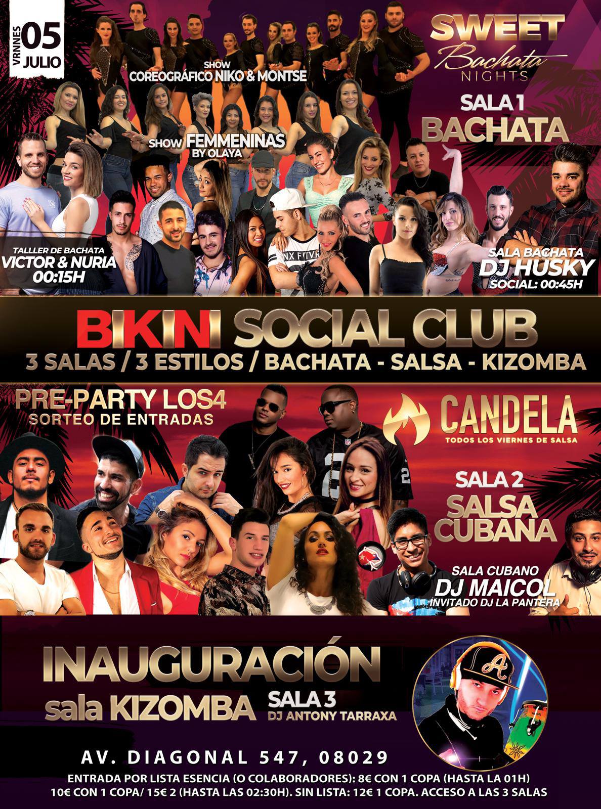 Salsa Bachata Kizomba Barcelona Friday - Lista Bikini Esencia