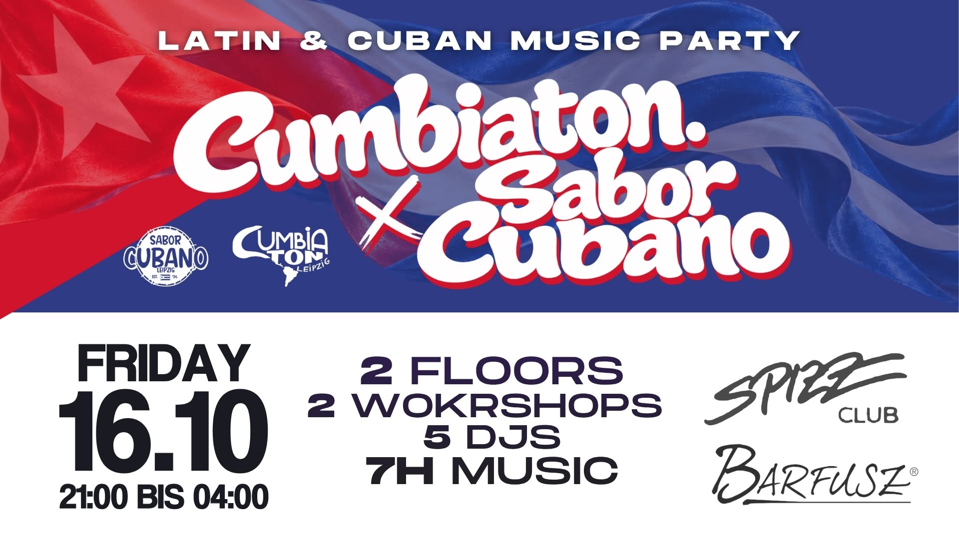 ★ Cumbiaton Leipzig x Sabor Cubano Latin & Cuban Music Party FR. 16.10.2026 ★