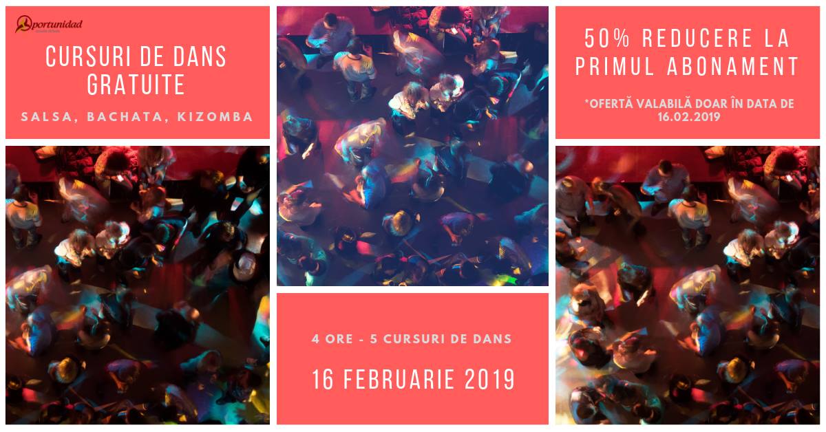 Cursuri gratuite - salsa, bachata, kizomba - abonamente 50% off