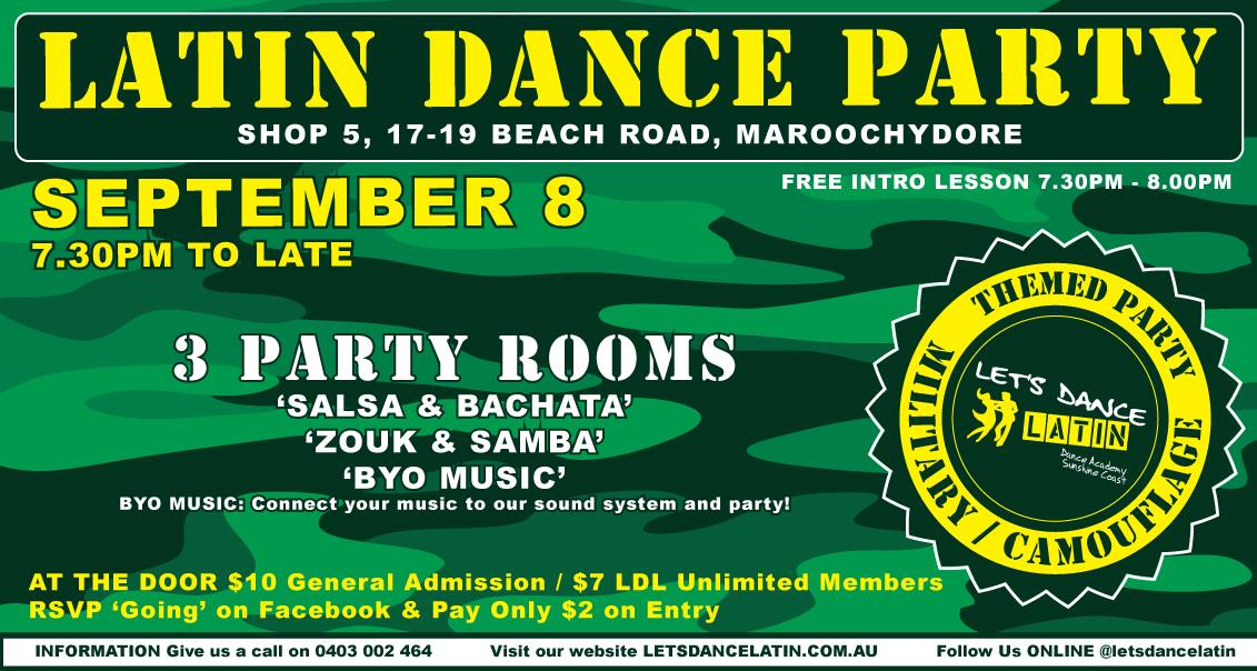 Saturday Latin Dance Party - Military Theme