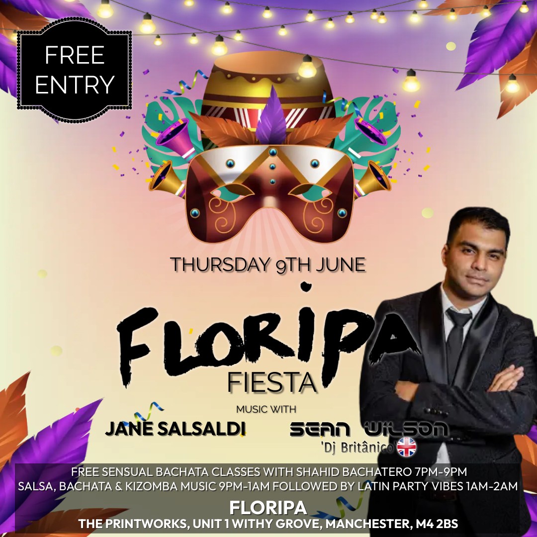 Floripa Fiesta with Jane Salsaldi & Sean Wilson Free Sensual Bachata classes with Shahid Bachatero