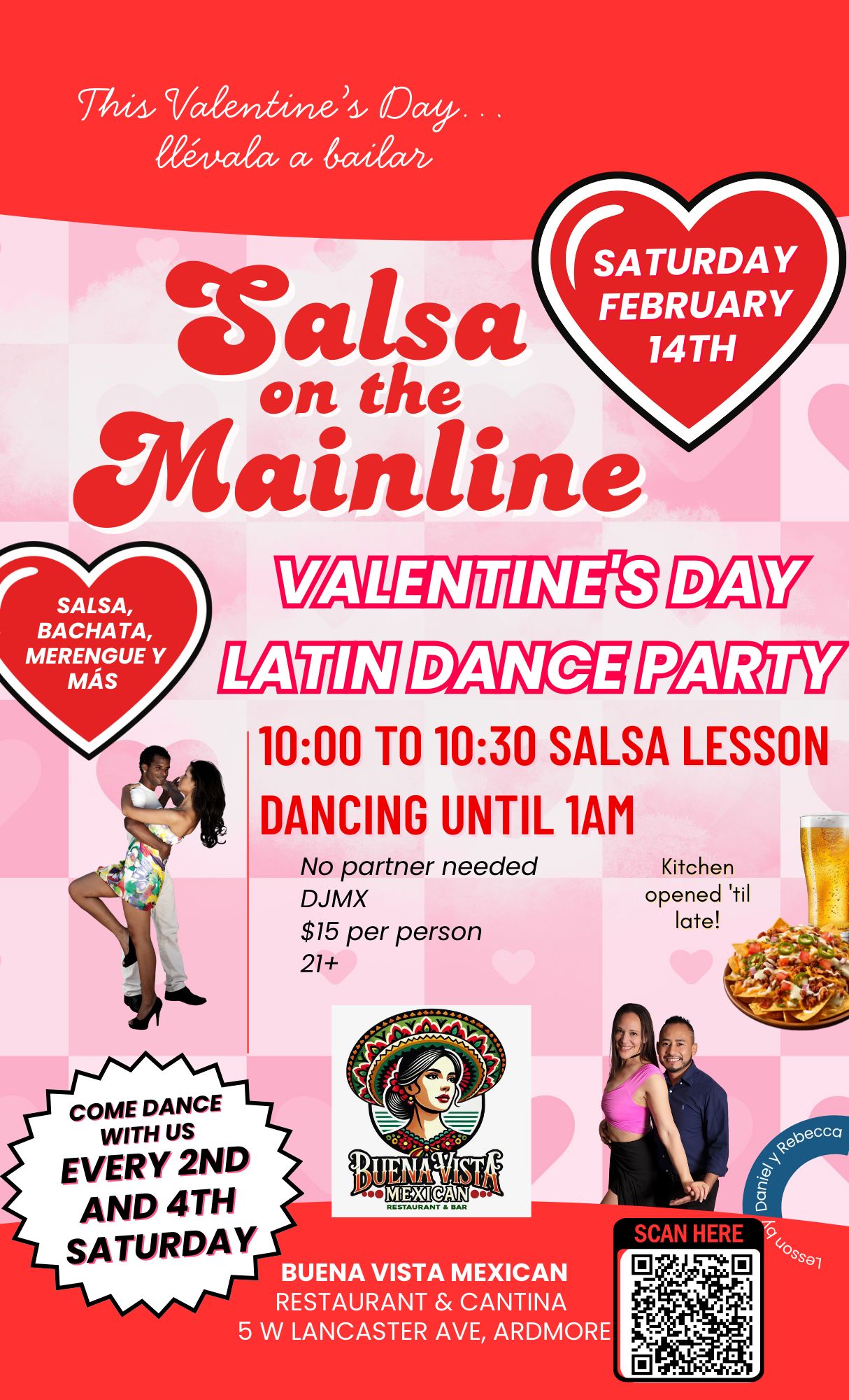 Salsa on the Mainline Valentine’s Day Latin Dance Party