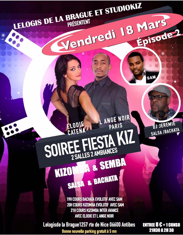 Soiree spéciale LatinoKiz vendredi 18 Mars avec Elodie et l'ange noir