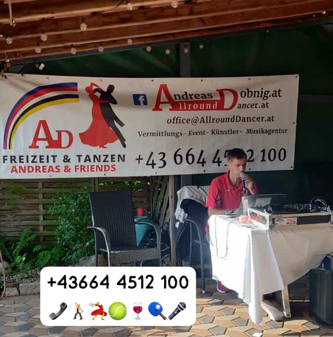 Tanzparty Essen Trinken Tanzen Tanzabend mit Animation mit AllroundDancer aus Steiermark u.Kärnten