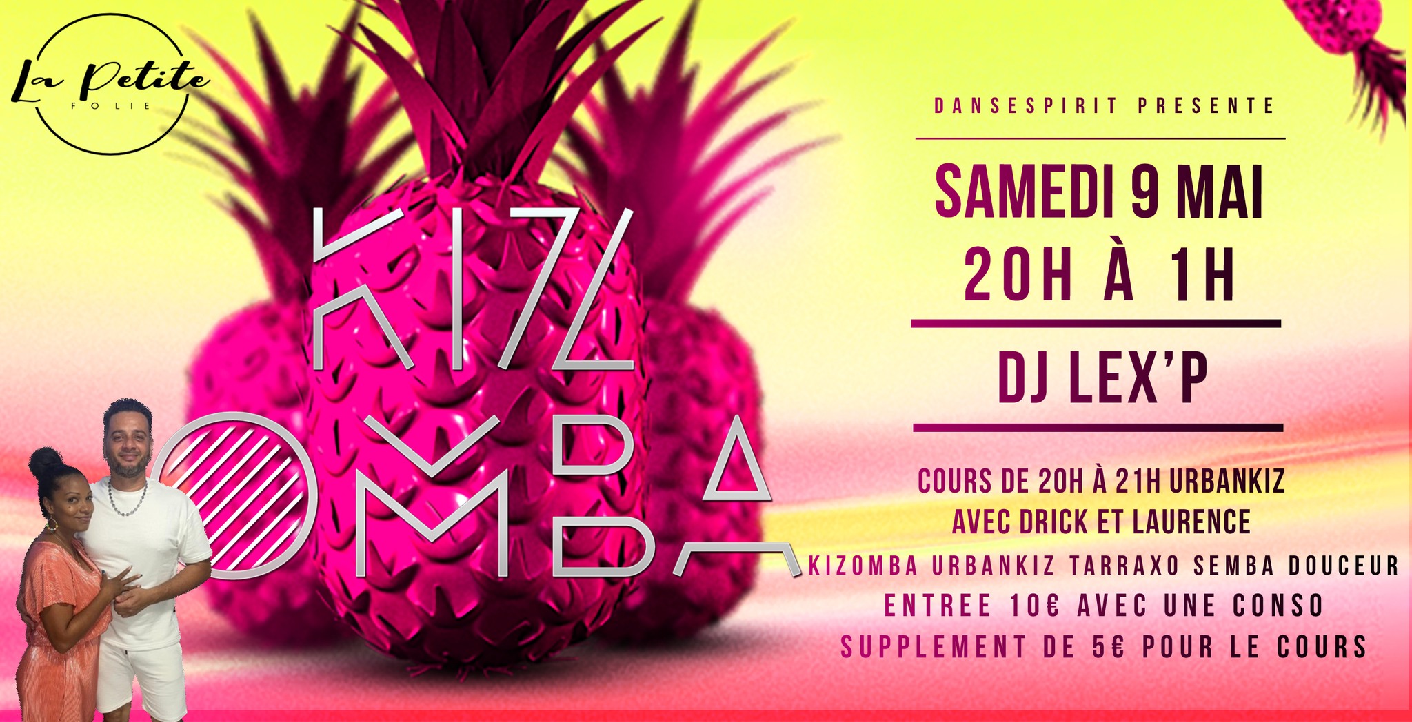 ⭐TA SOIREE KIZOMBA DES VACANCES ⭐ Samedi 9 MAI à la Petite Folie 20h à 1h DJ LEX'P Cours+ Soirée