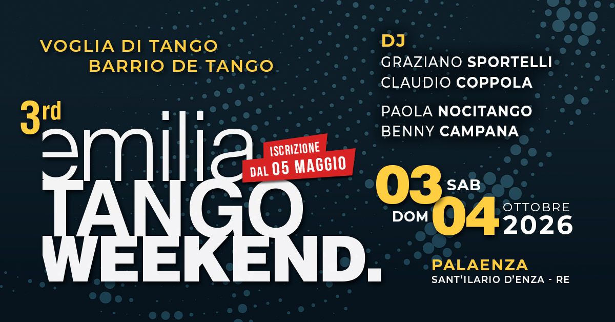 Emilia Tango Weekend 3 e 4 Ottobre 2026
