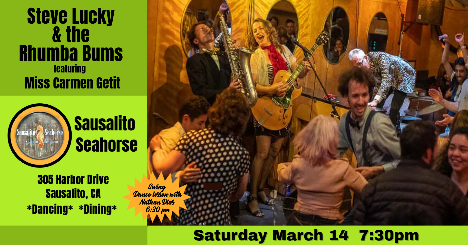 Dance Party with Steve Lucky & the Rhumba Bums @ Sausalito Seahorse