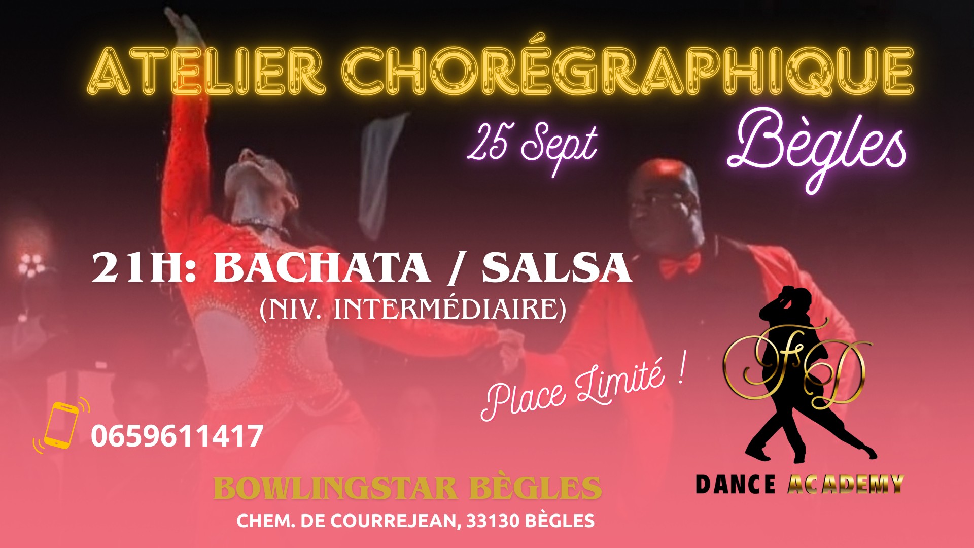 Atelier Chorégraphique Bachata et Salsa à Bègles
