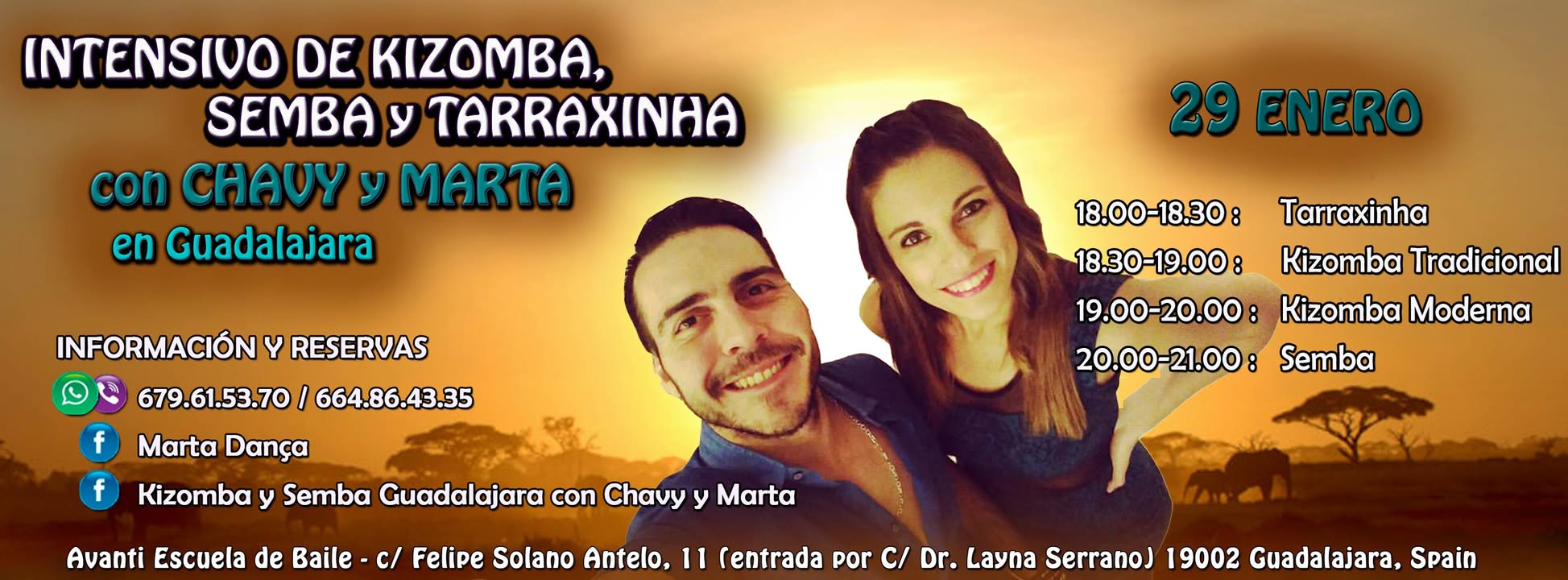 Intensivo de Kizomba, Semba y Tarraxinha Chavy y Marta (Guada)