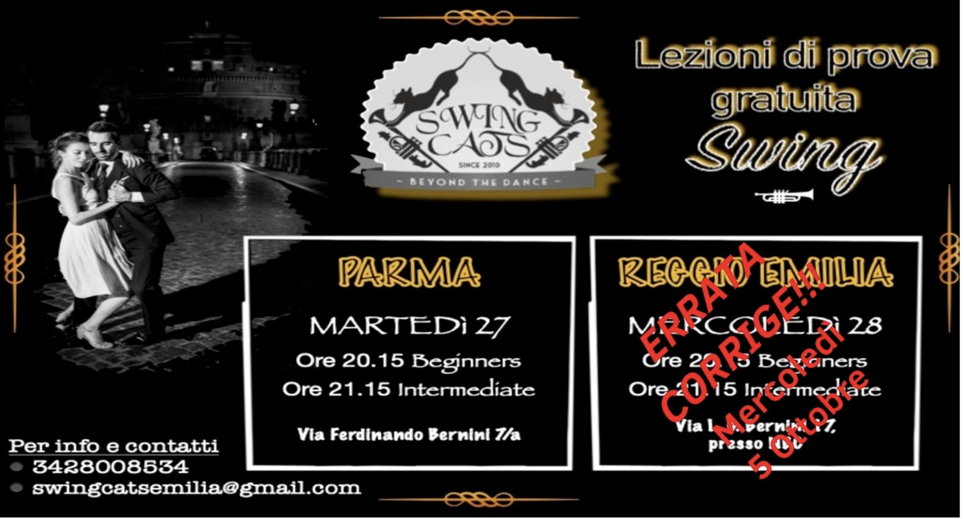 Swing Cats - lezioni di prova REGGIO EMILIA e PARMA