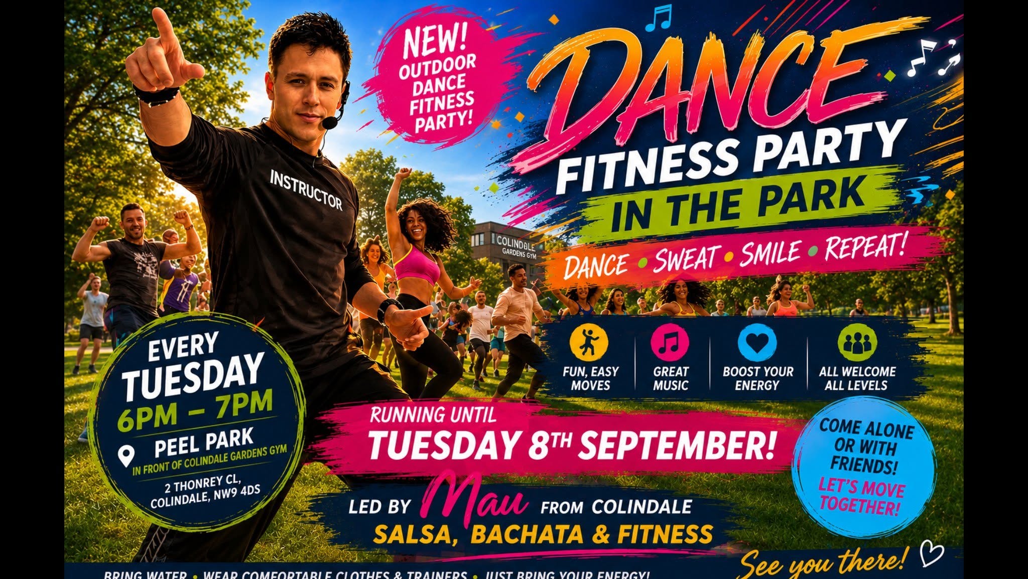 Dance Fitness Party in the Park on Tuesdays in Colindale, NW London Barnet