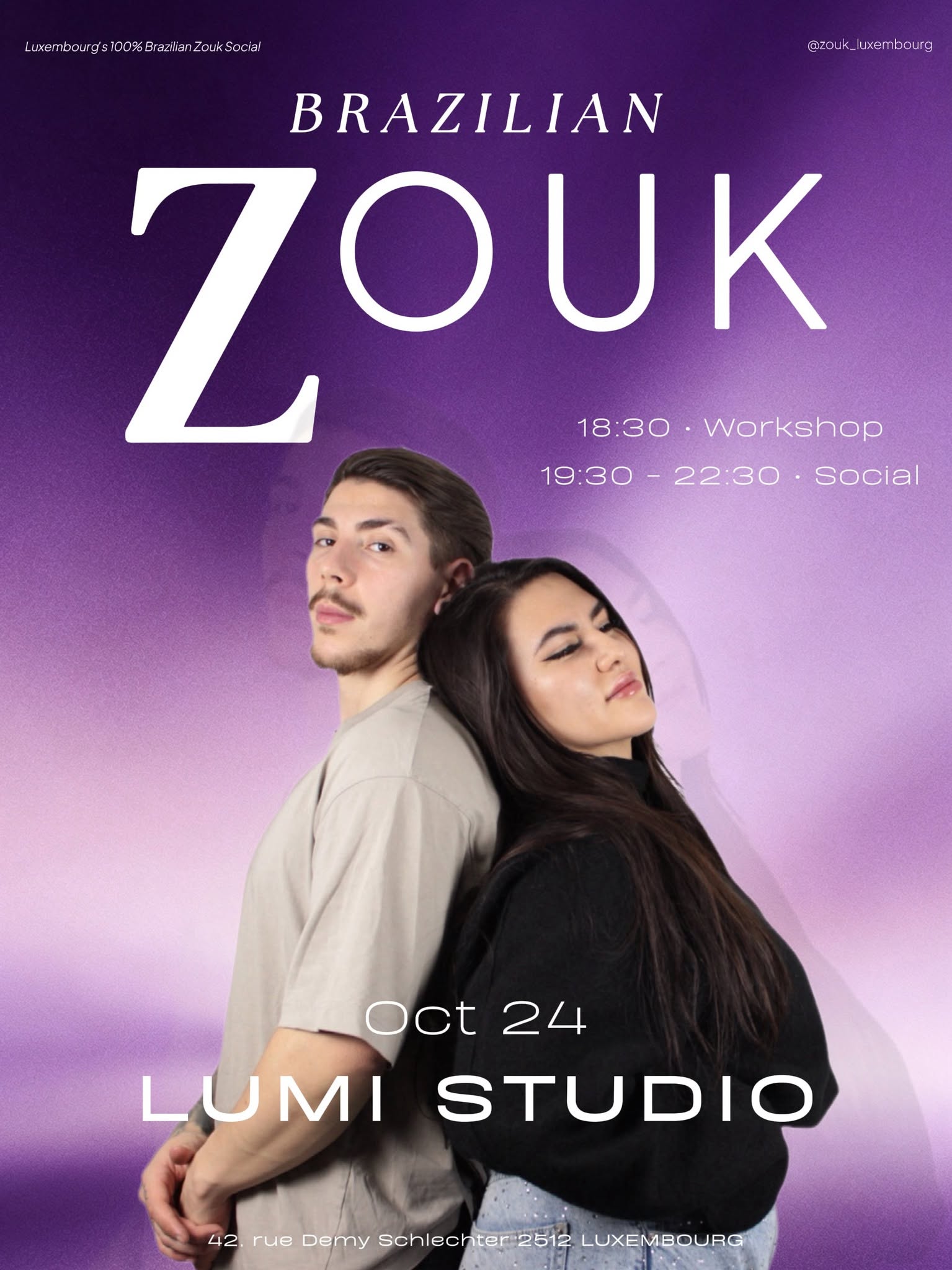 Brazilian Zouk Night Luxembourg • WS with Manuela + Filipe