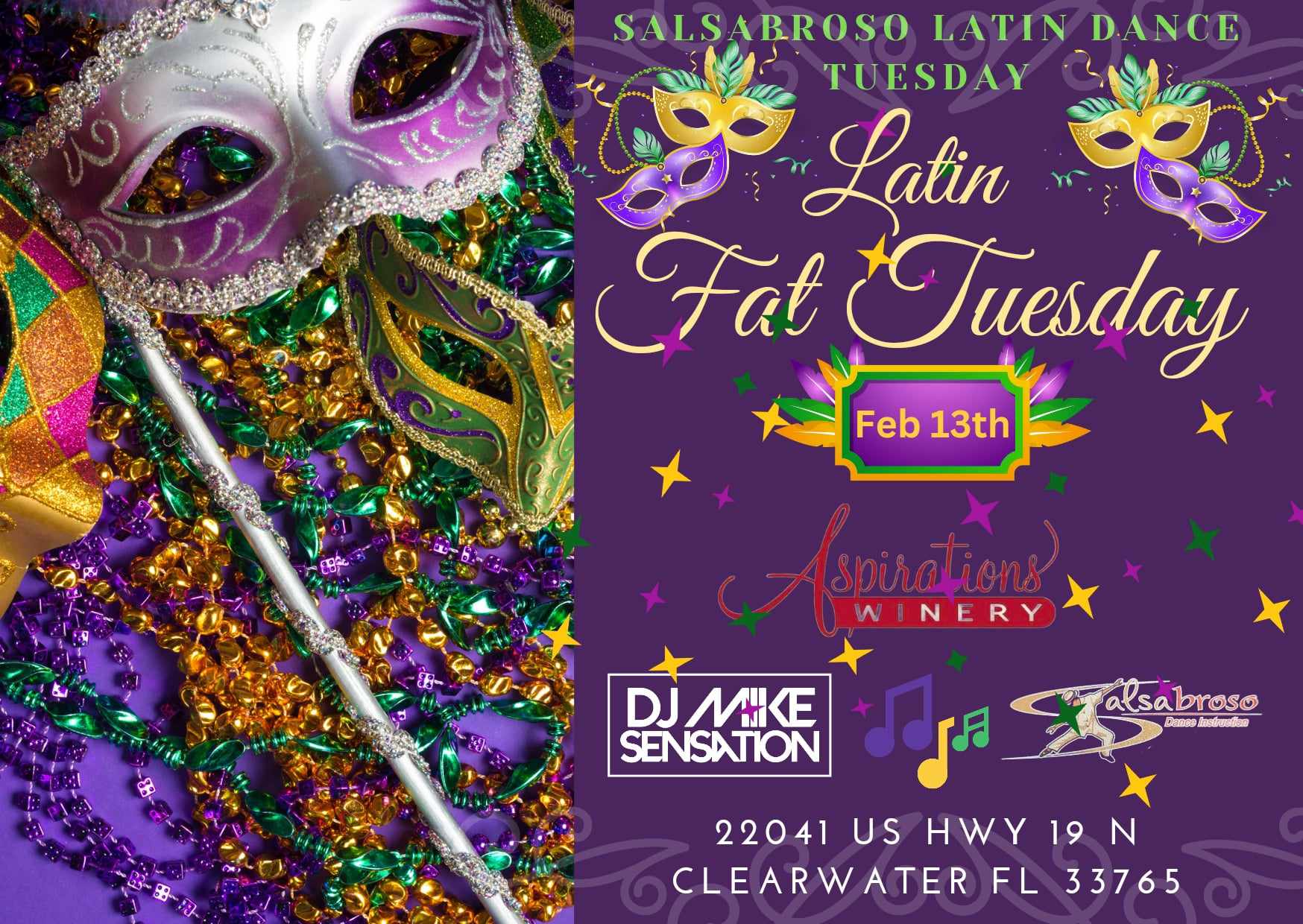 Latin Dance FAT Tuesday At Aspirations Winery