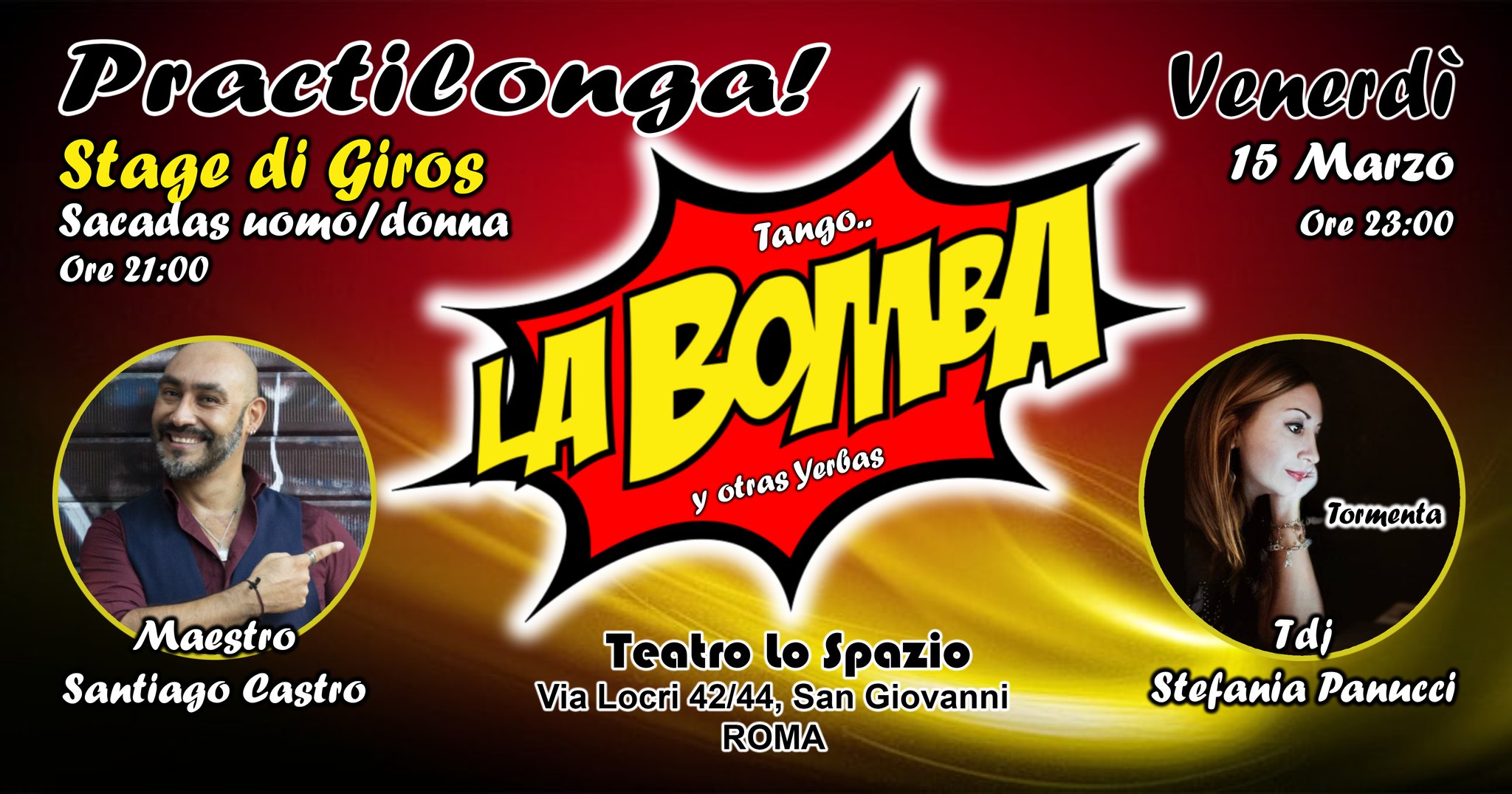 Practilonga ''LA BOMBA'' Stage di Sacadas 21:00
