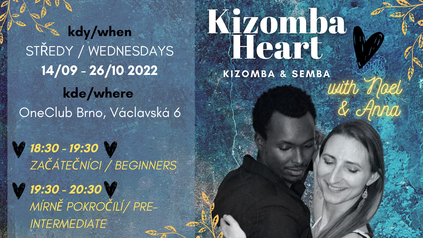 Kizomba Heart 14 09 - 26 10 2022 2 NEW COURSES