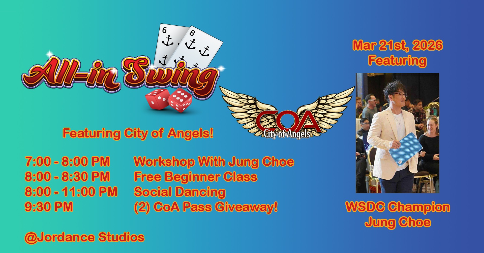 All-in Swing Saturday x City of Angels ft. Jung Choe! - March 2026