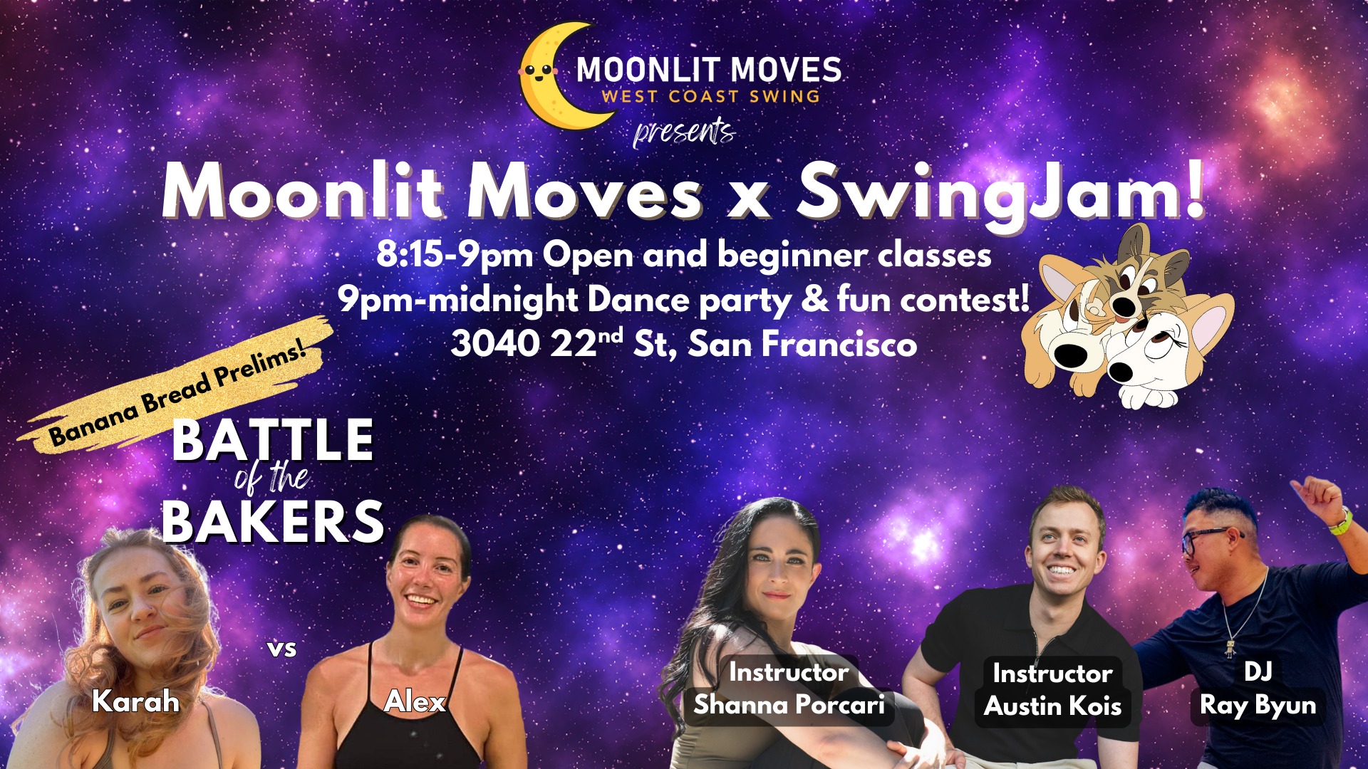 Moonlit Moves WCS x SwingJam! Shanna Porcari, Austin Kois, DJ Ray 🍌🍞Alex v Karah🥊!
