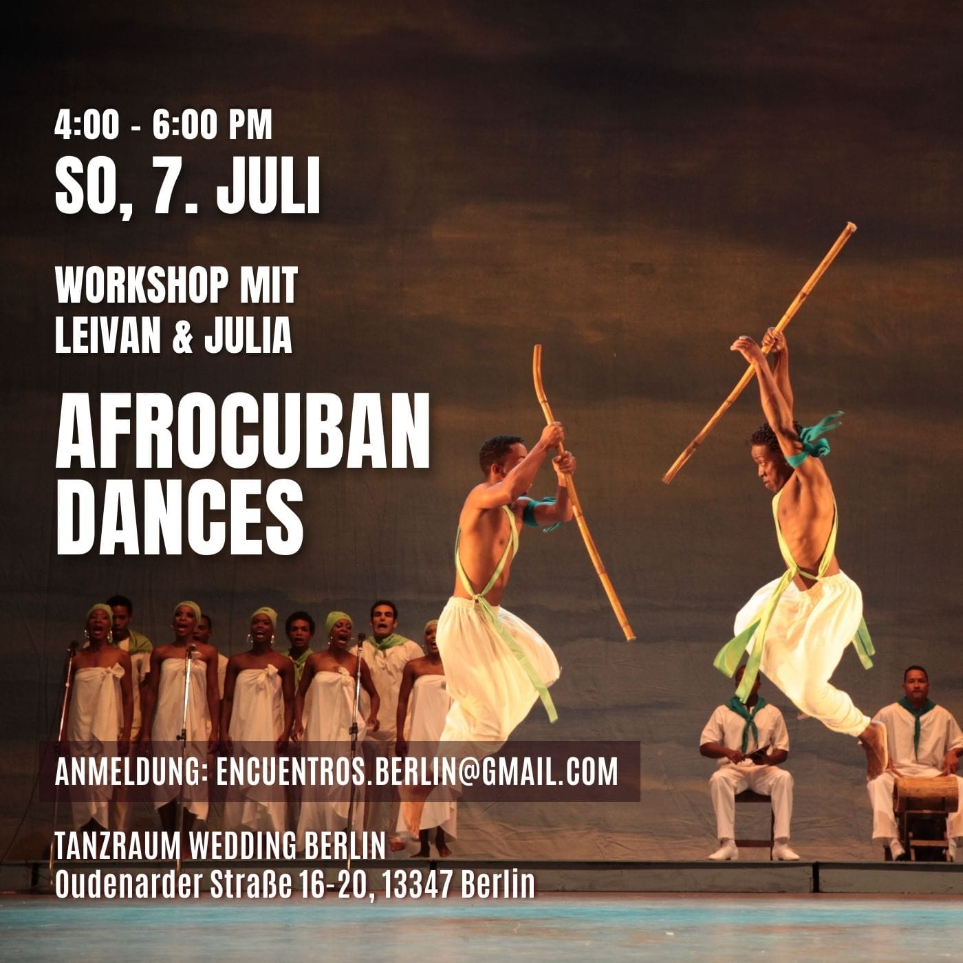 Afrocuban Dances Workshop 7. Juli mit Leivan & Julia