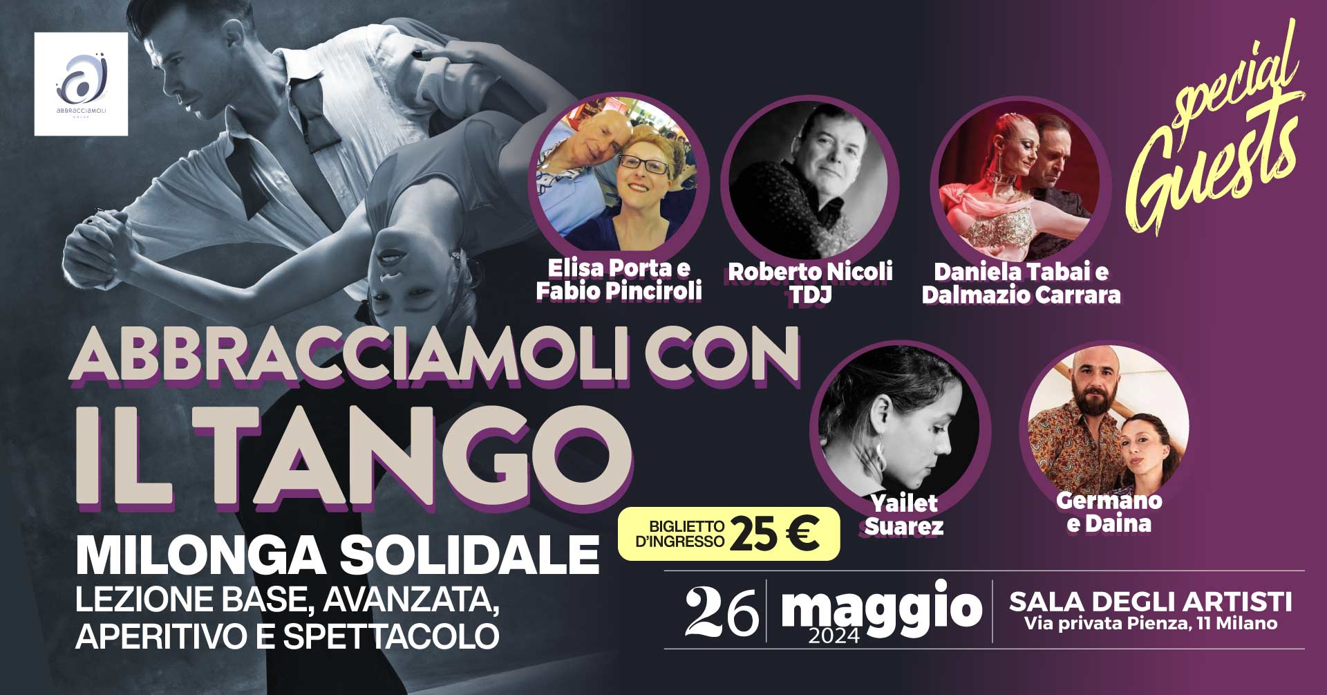 Abbracciamoli con il Tango - Milonga solidale - Lezione base, avanzata, aperitivo e spettacolo!