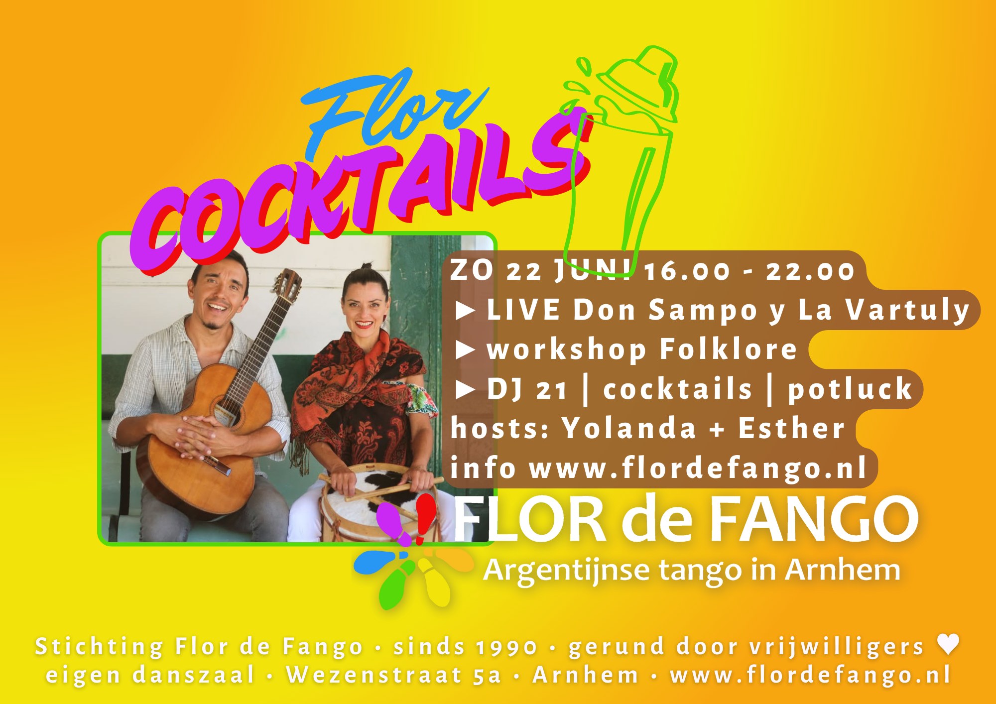 ZO 22 JUN - Flor Cocktails met LIVE optreden van Don Sampo y La Vartuly - DJ 21