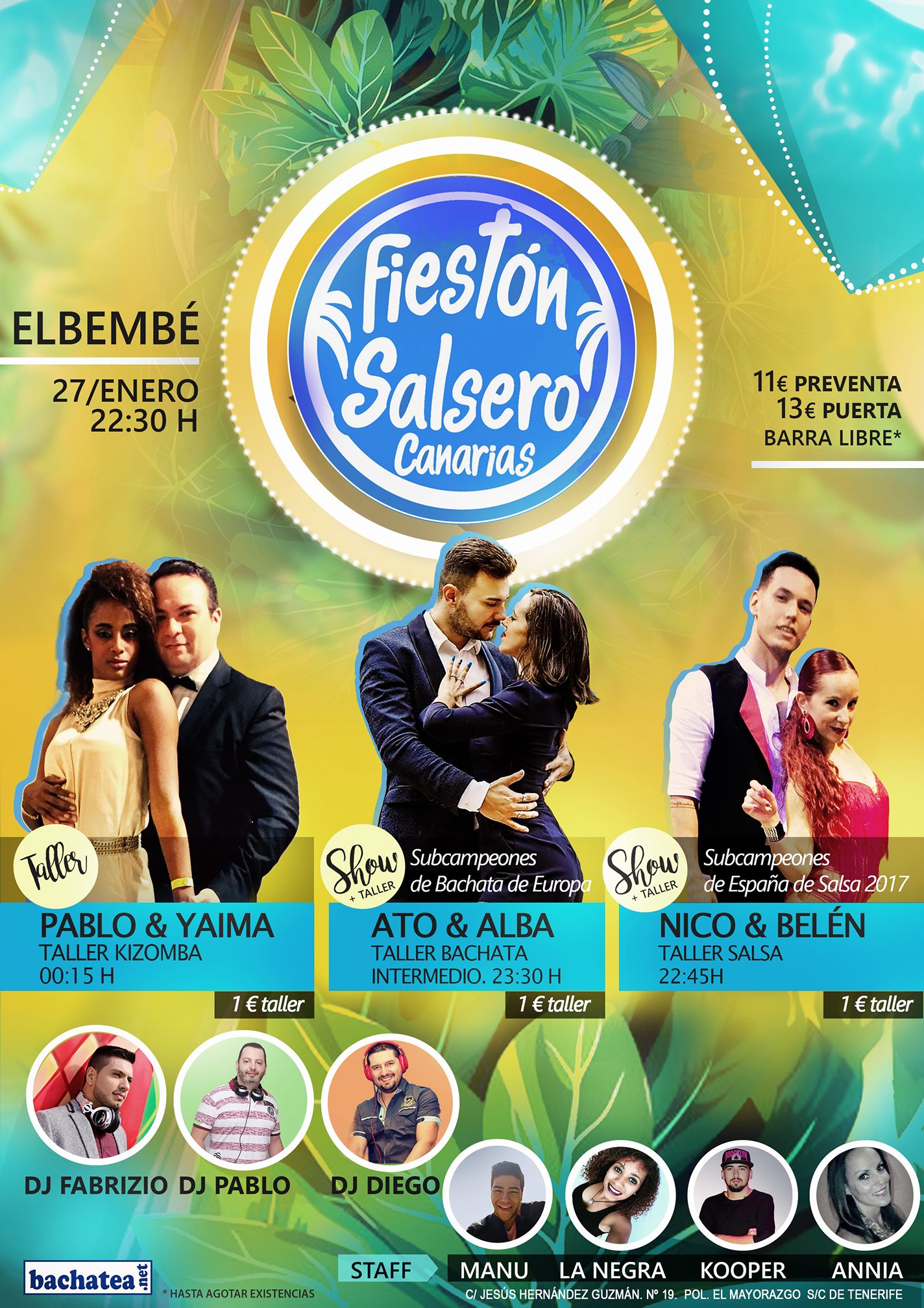 Fiestón Salsero Canarias con BARRA LIBRE by Bachatea.net