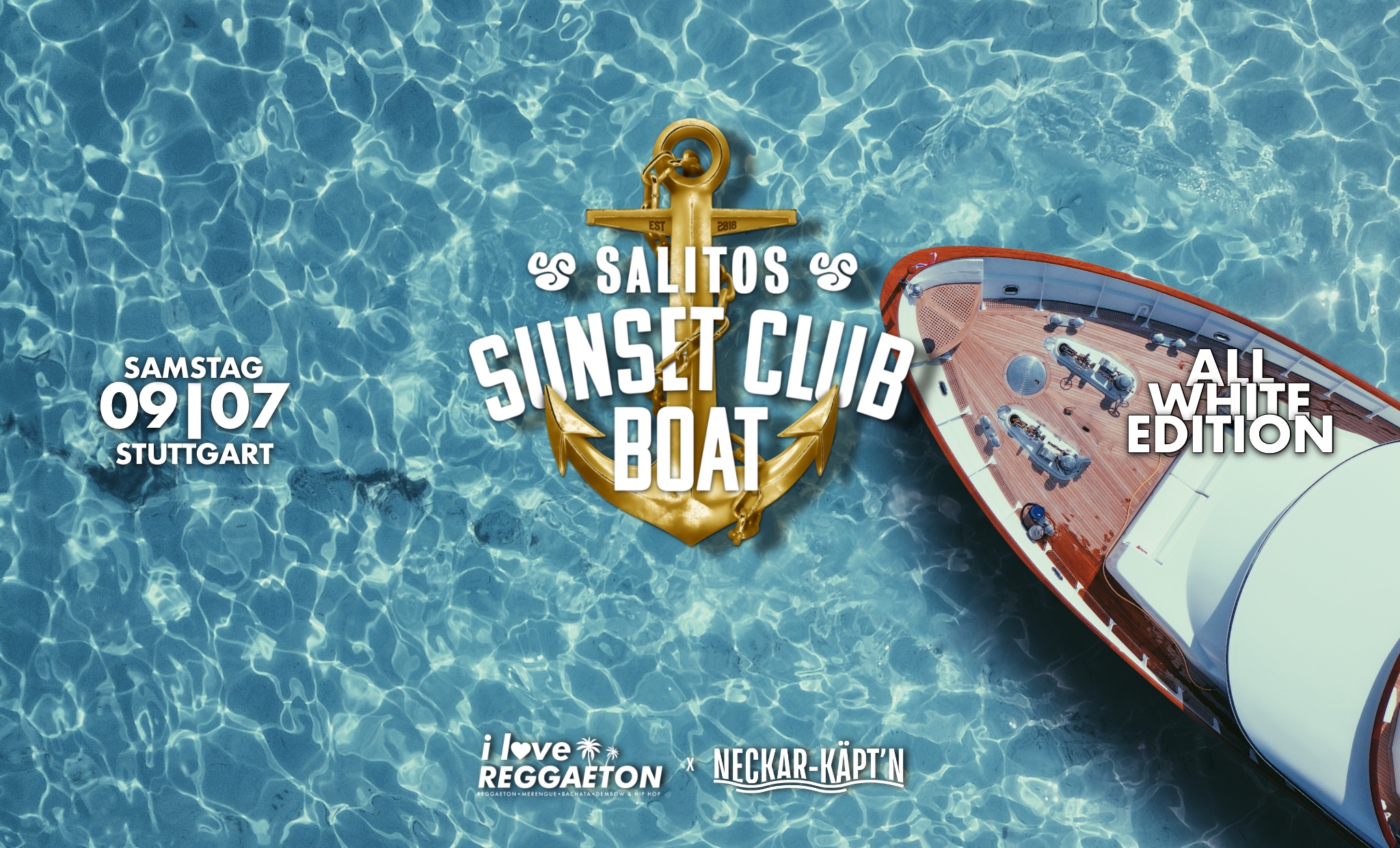 !AUSVERKAUFT! SALITOS SUNSET CLUB BOAT ALL WHITE EDITION STUTTGART NECKAR