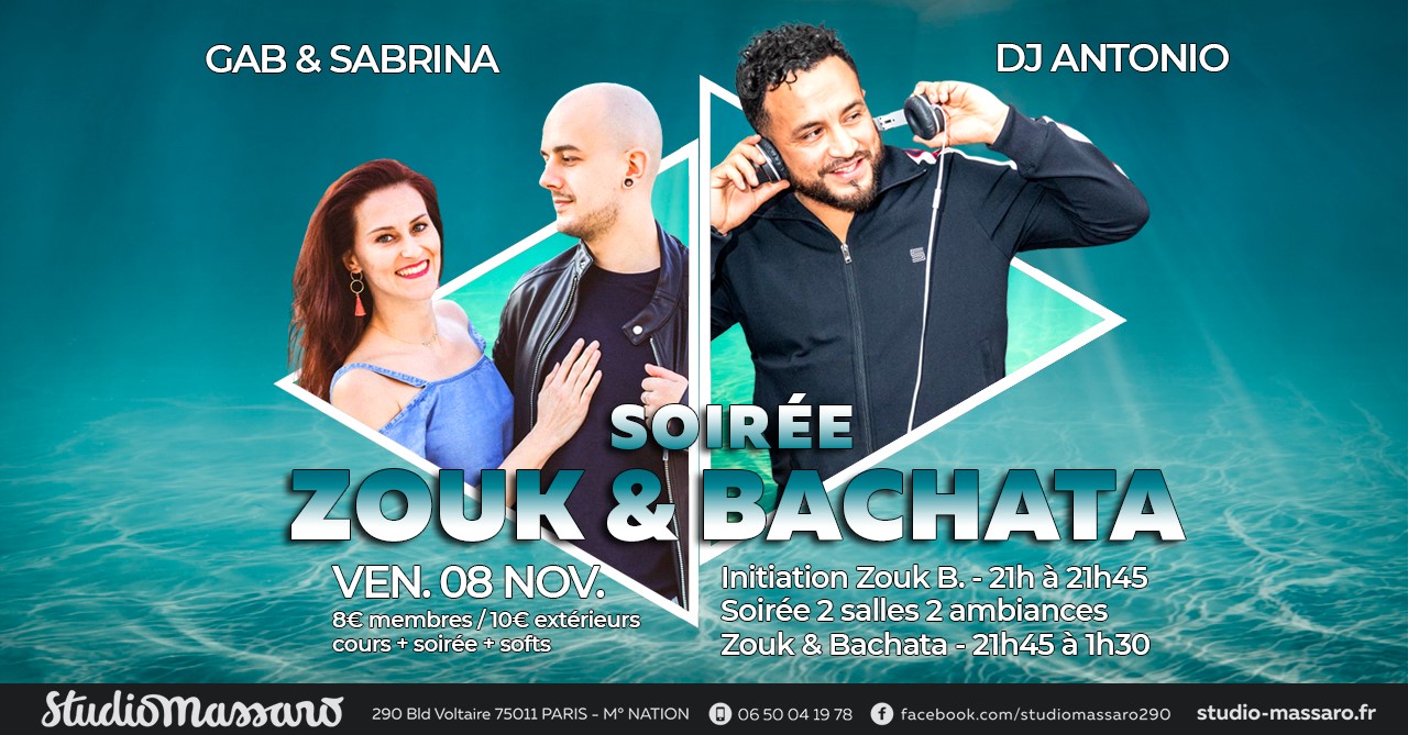 ☆ 10 Janvier ! Soirée Zouk brésilien & Bachata Studio Massaro