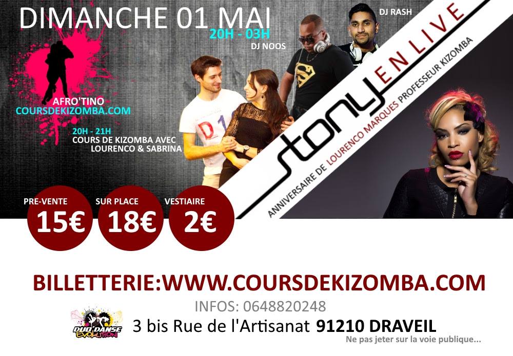 Stony en Live - Dimanche 01 Mai - Anniversaire Lourenço Marques, professeur Kizomba