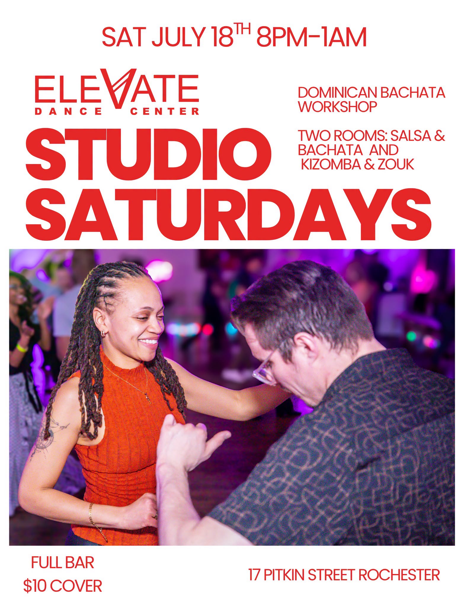 Studio Saturdays at Elevate - THIS Saturday 8pm-1am! Dominican Bachata Lesson
