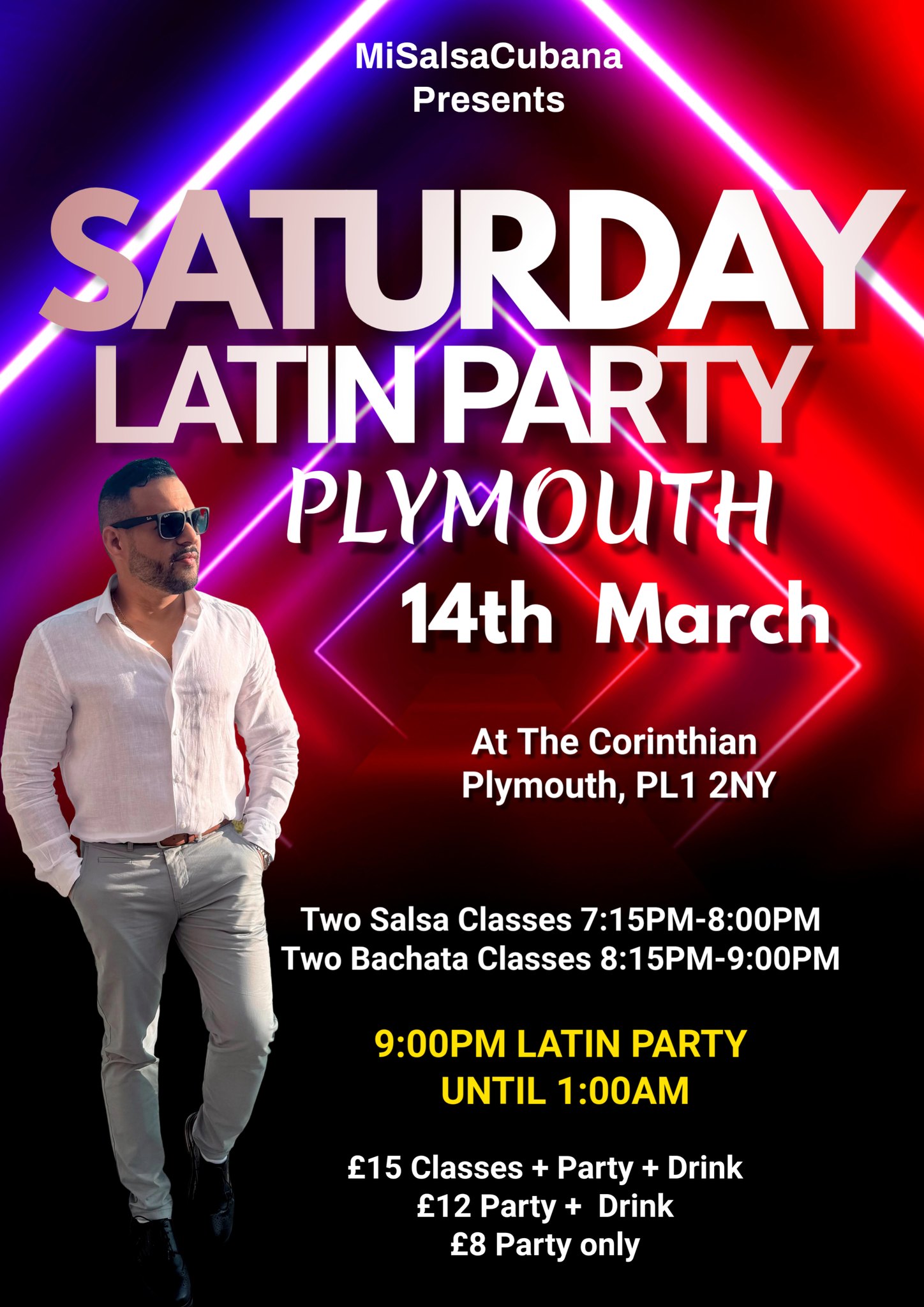 Saturday Latin Party 14th March!