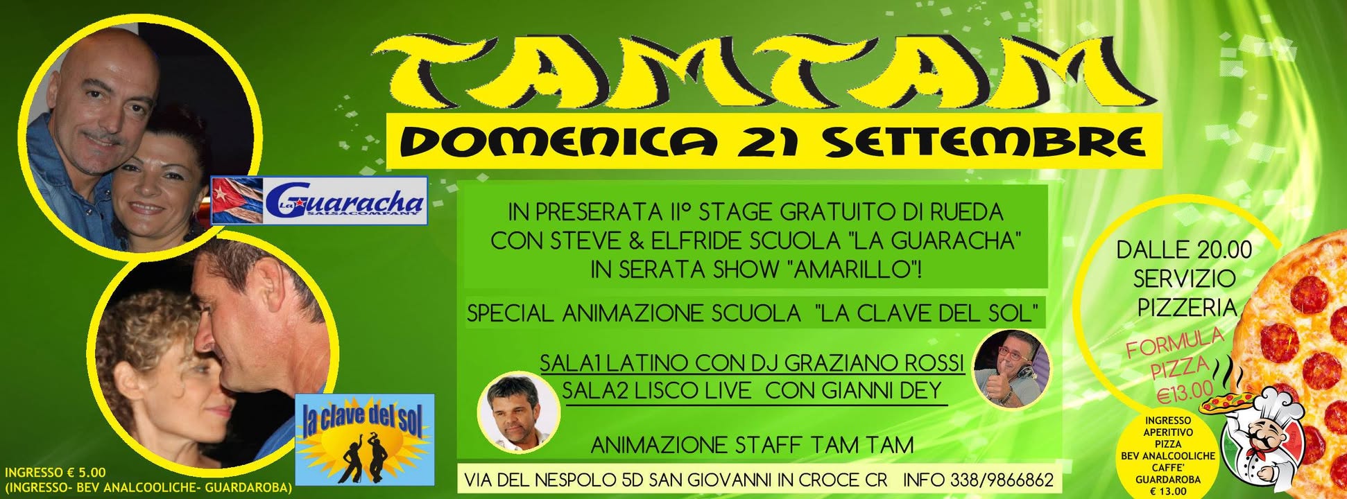 DOMINGO TROPICAL DANZANTE - TAM TAM - DOMENICA 21 SETTEMBRE