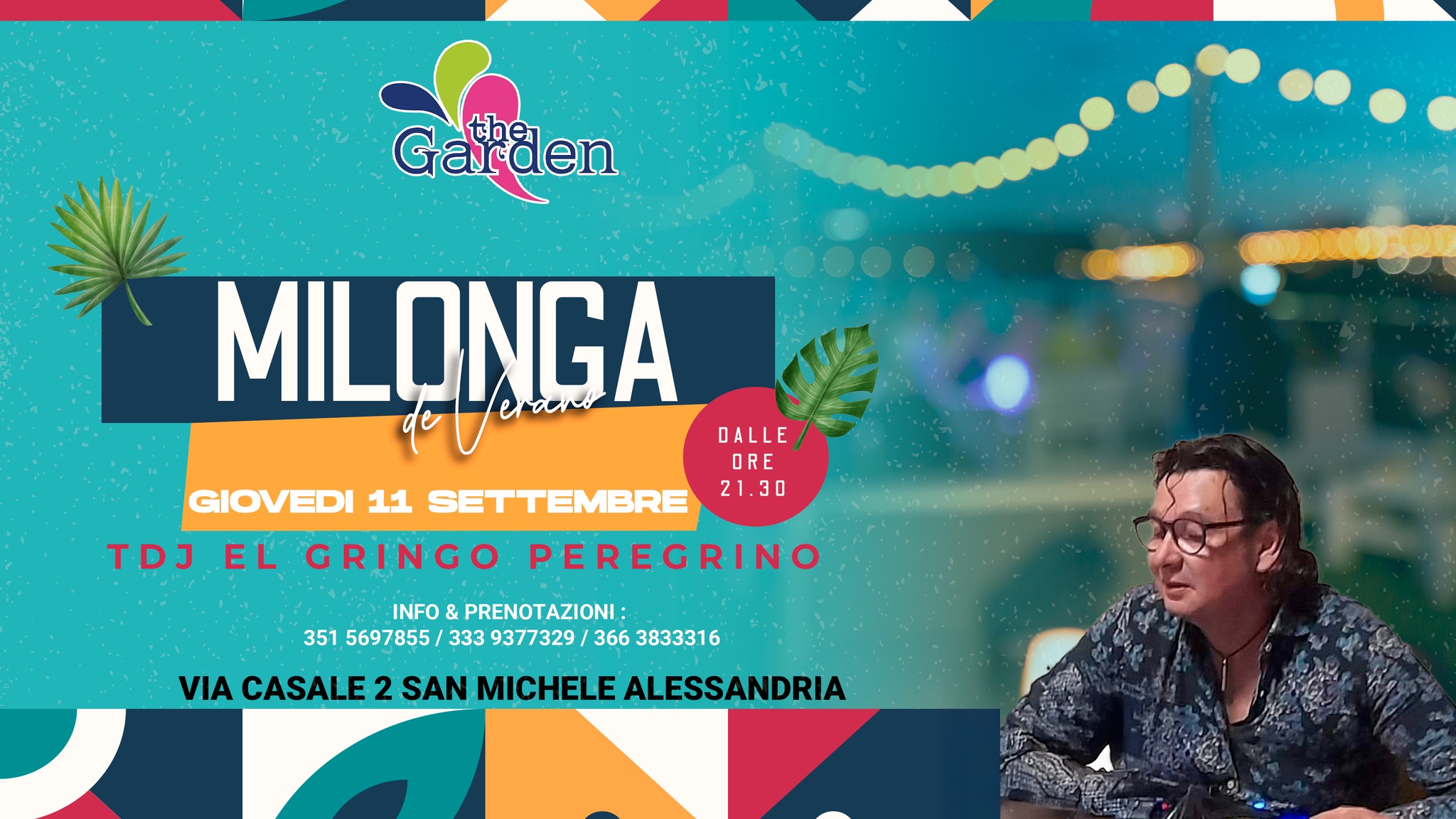 Giovedi 11 Settembre Milonga de verano tdj El Gringo Peregrino